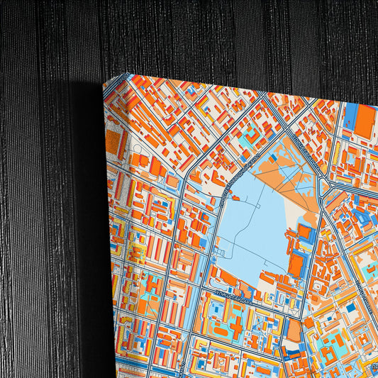 Архангельск Russia Colorful City Map Canvas Print Detail