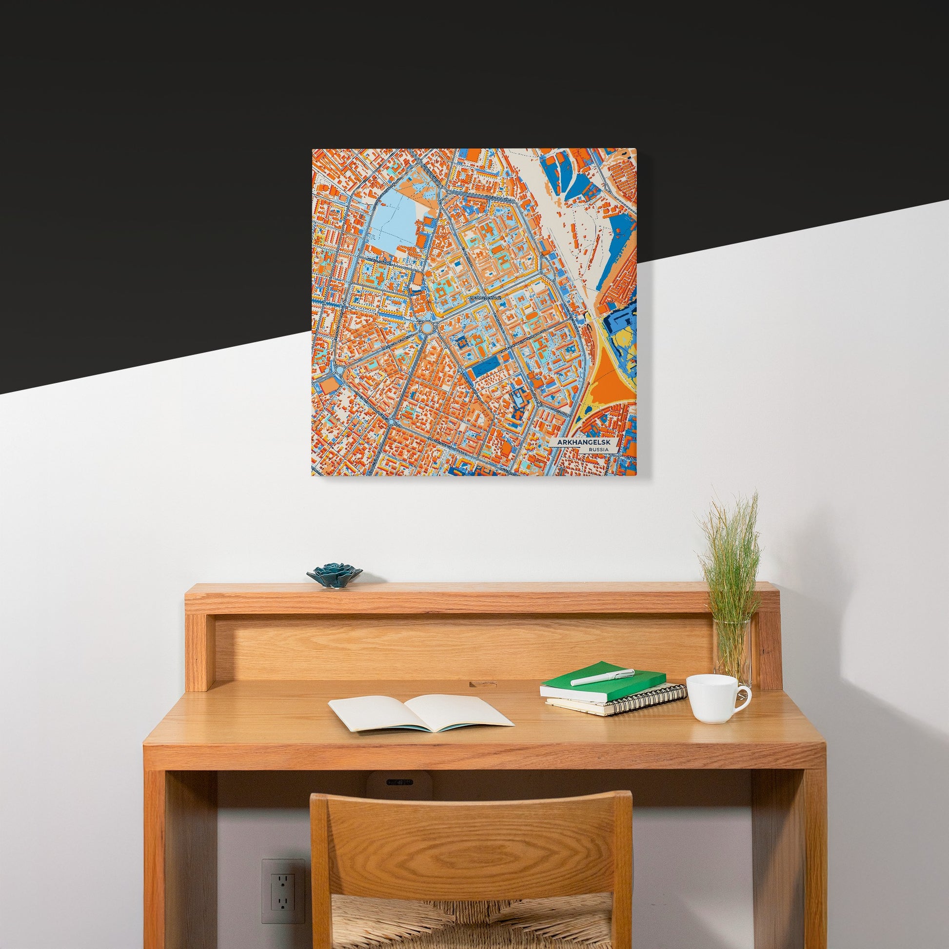 Архангельск Russia Colorful City Map Canvas Print Scene