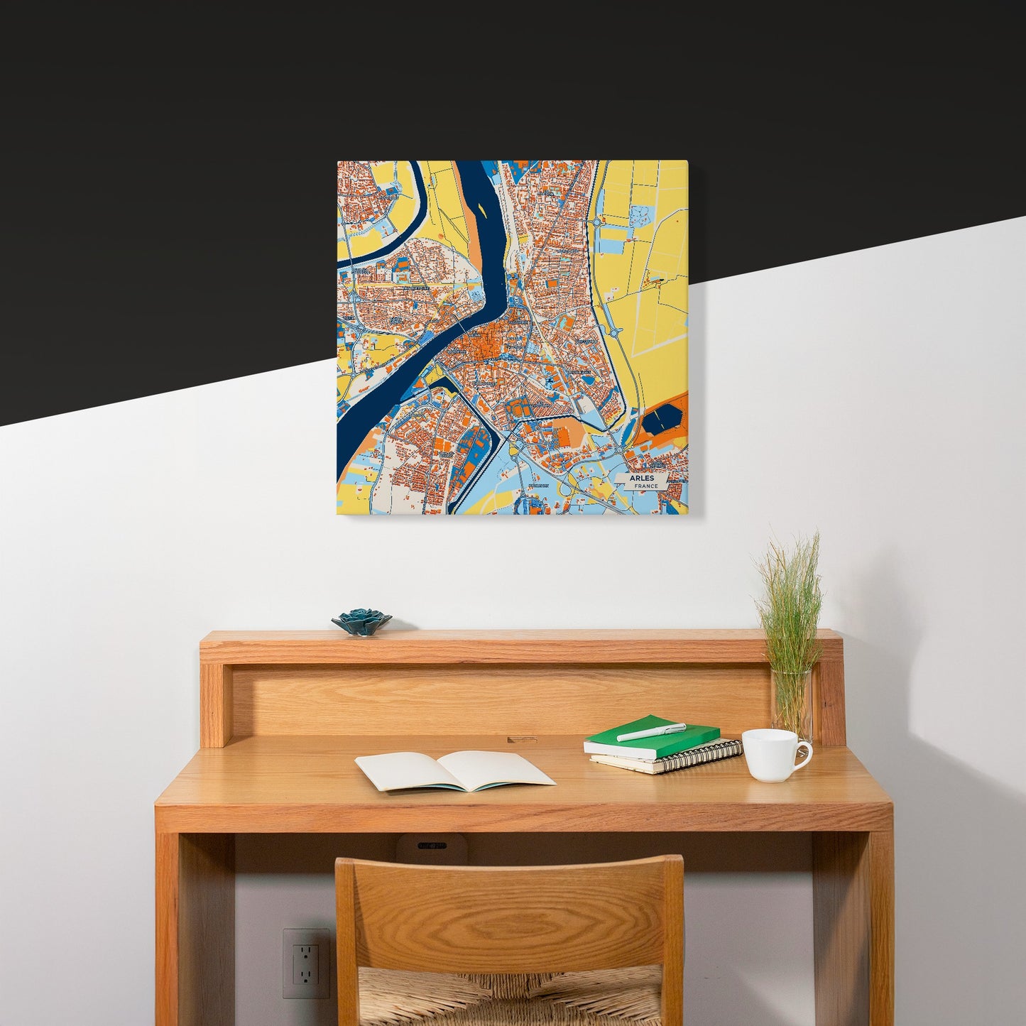 Arles France Colorful City Map Canvas Print Scene