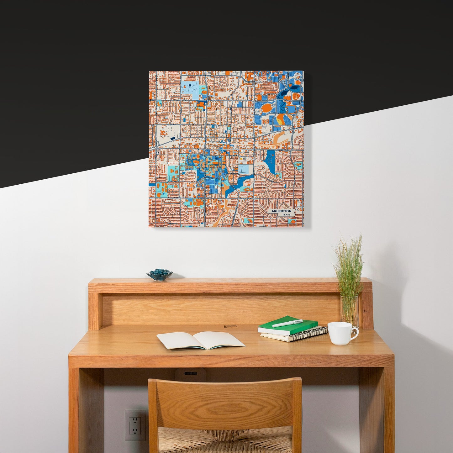 Arlington Texas Colorful City Map Canvas Print Scene