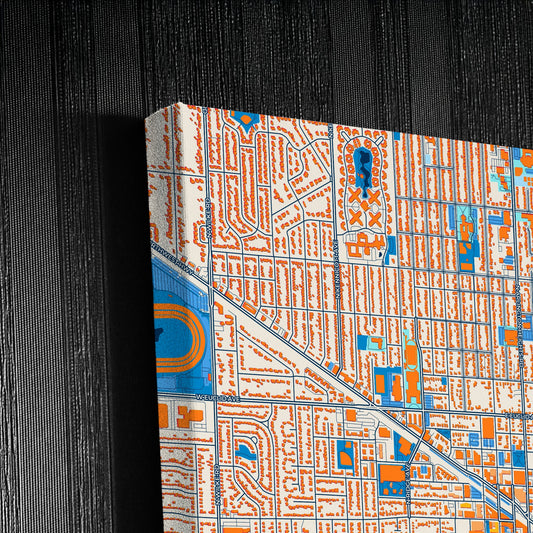 Arlington Heights Illinois Colorful City Map Canvas Print Detail