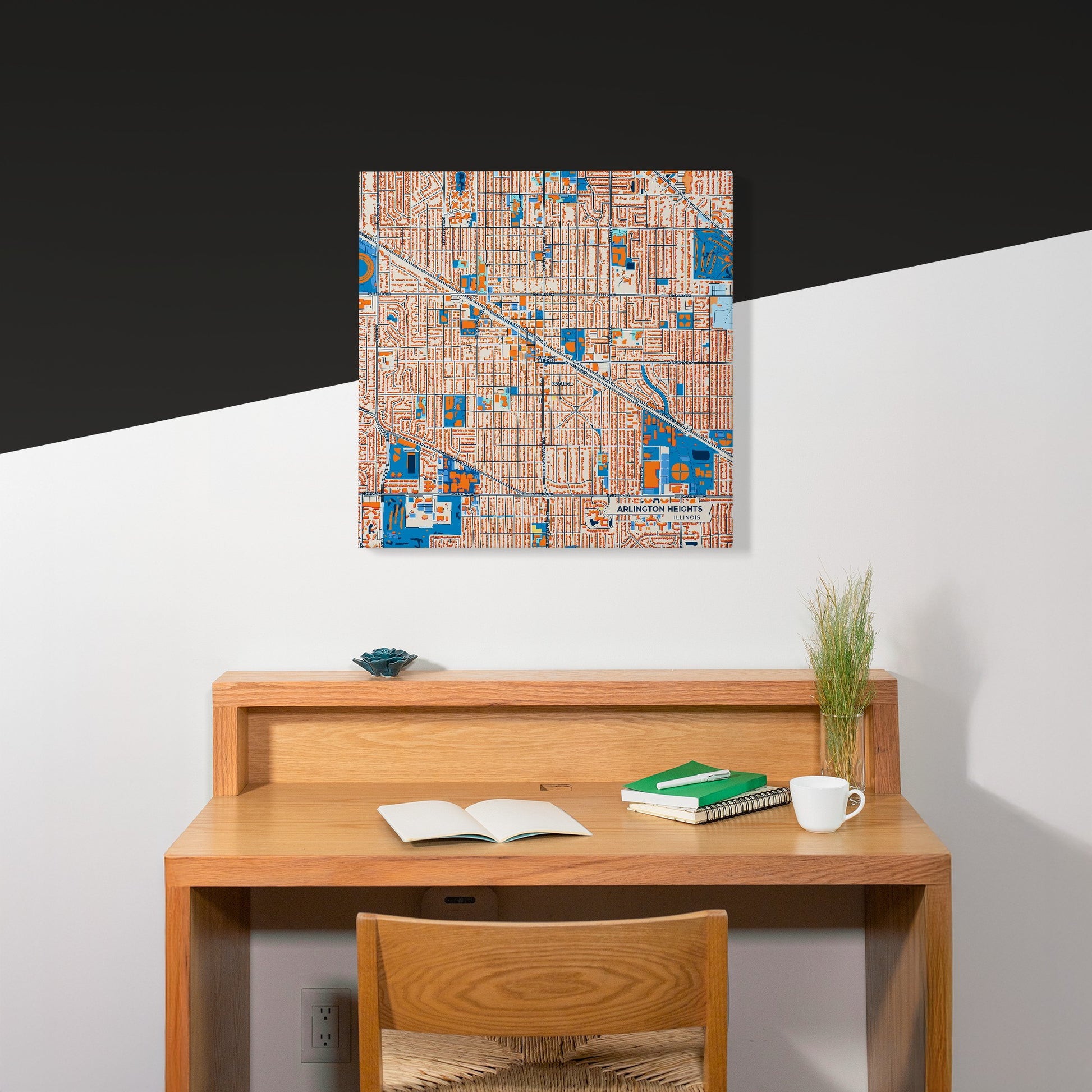 Arlington Heights Illinois Colorful City Map Canvas Print Scene