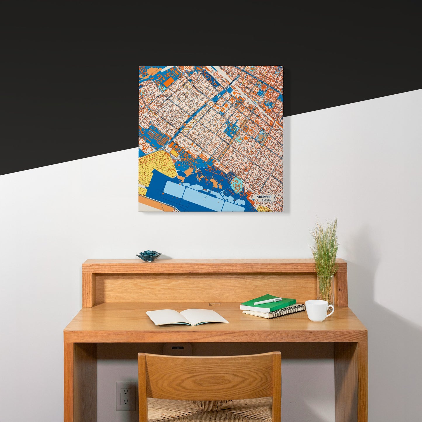 Армавирская Russia Colorful City Map Canvas Print Scene
