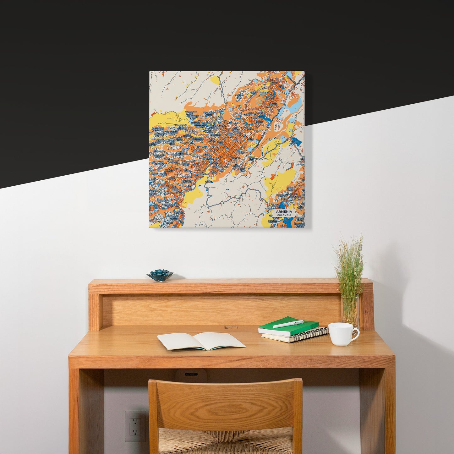 Armenia Colombia Colorful City Map Canvas Print Scene