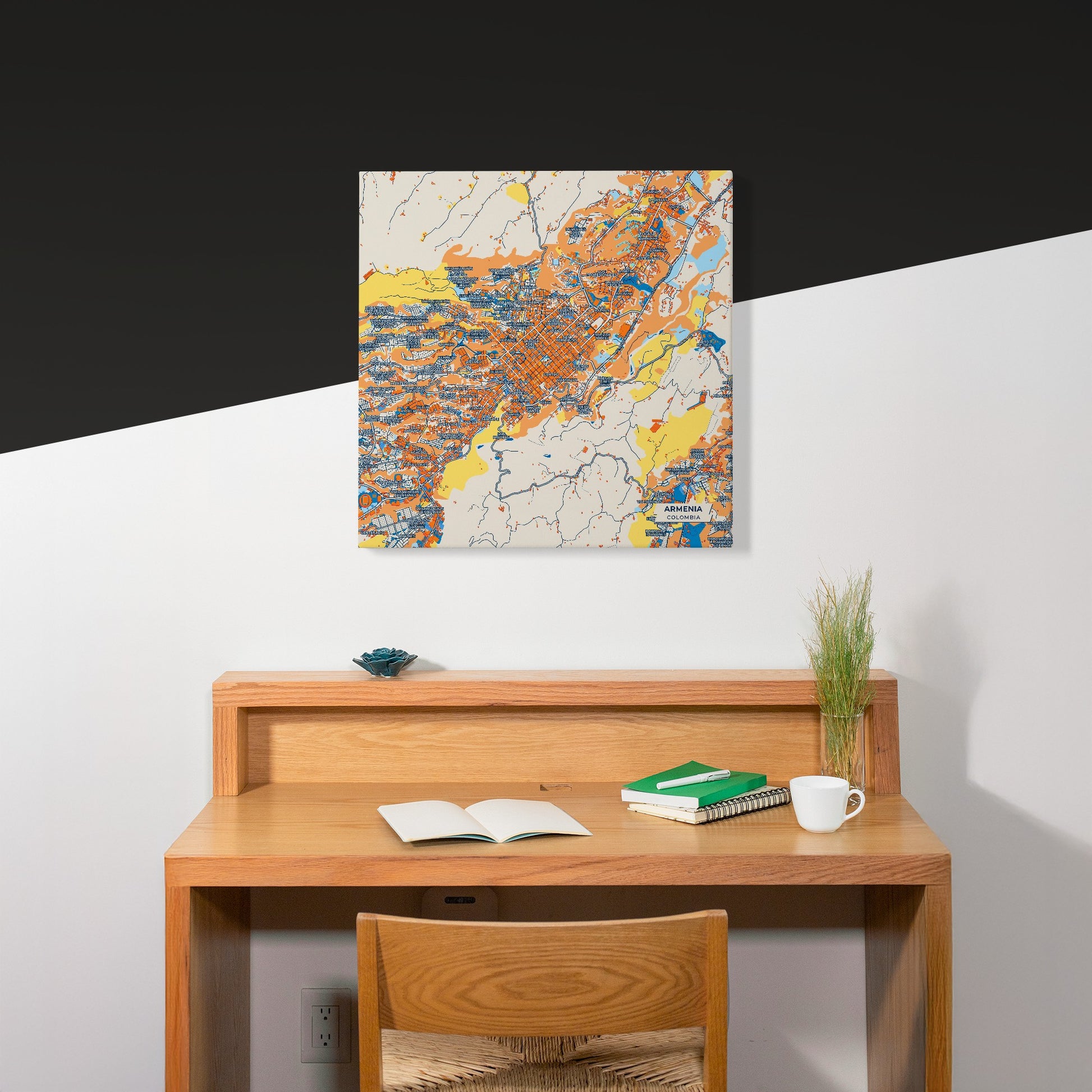 Armenia Colombia Colorful City Map Canvas Print Scene