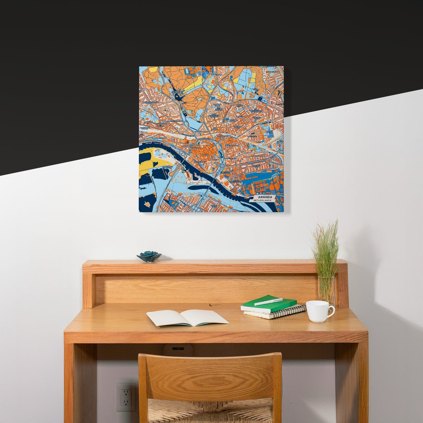 Arnhem Netherlands Colorful City Map Canvas Print Scene