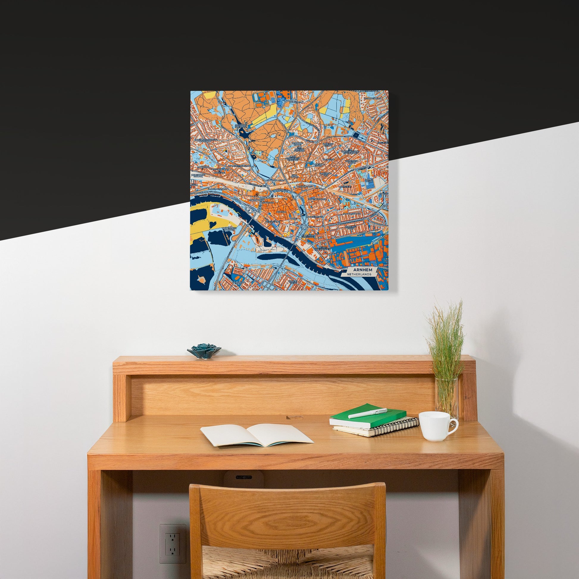 Arnhem Netherlands Colorful City Map Canvas Print Scene