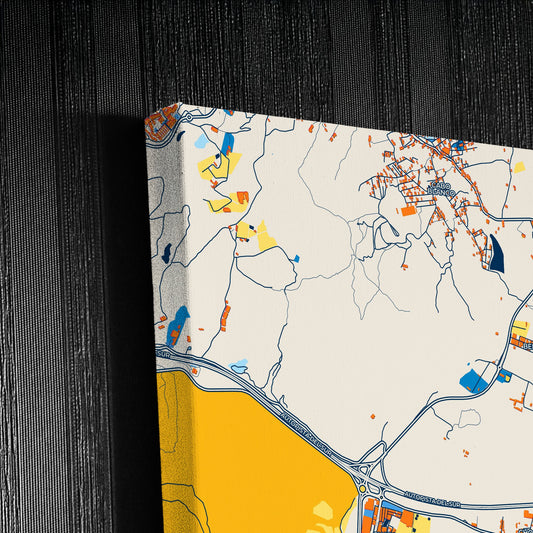Arona Spain Colorful City Map Canvas Print Detail