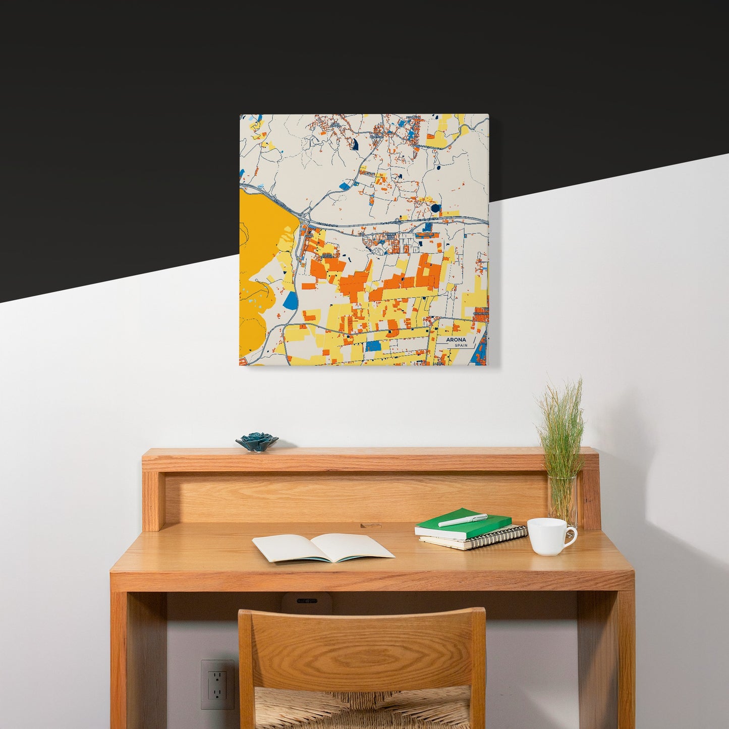 Arona Spain Colorful City Map Canvas Print Scene