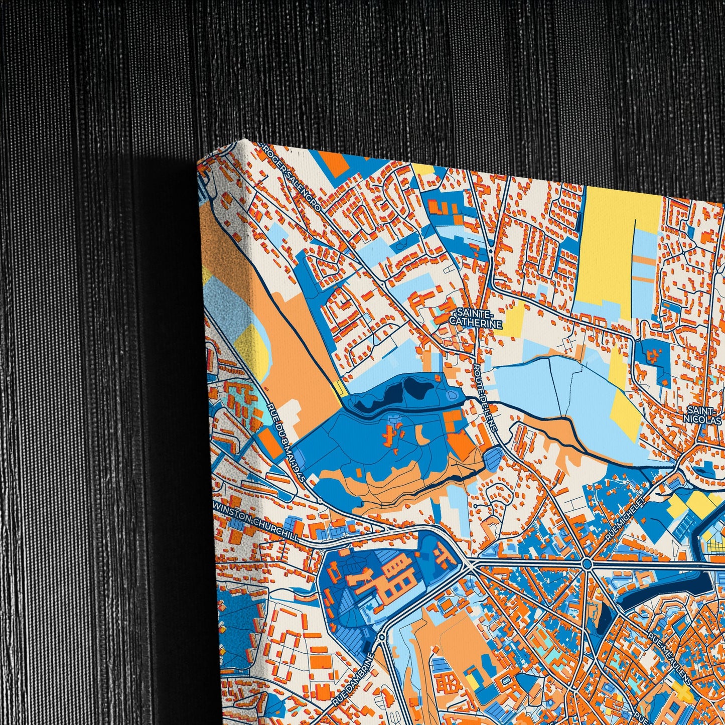 Arras France Colorful City Map Canvas Print Detail