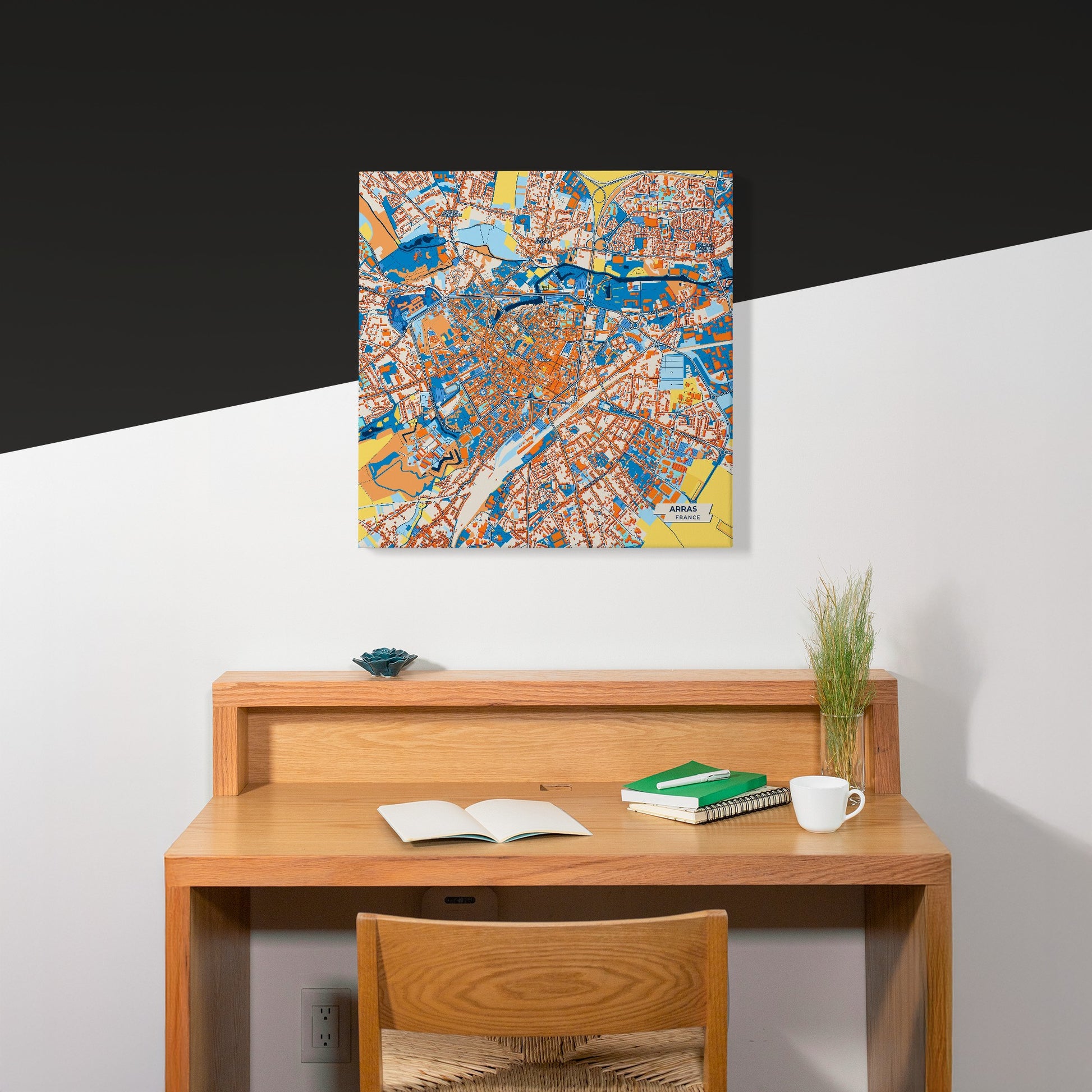 Arras France Colorful City Map Canvas Print Scene