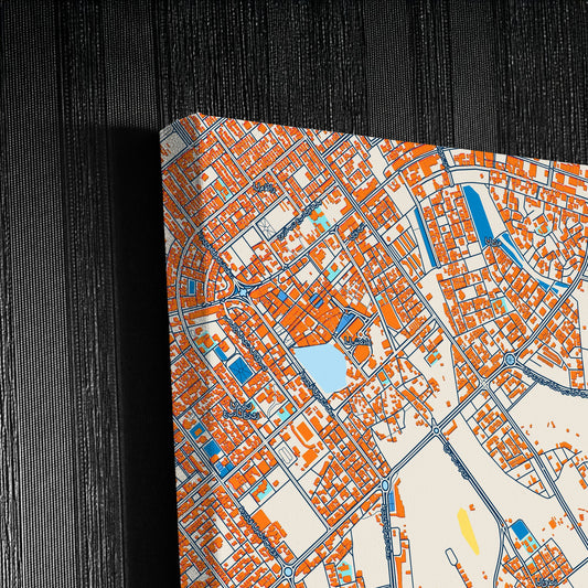 Ar Rass Saudi Arabia Colorful City Map Canvas Print Detail