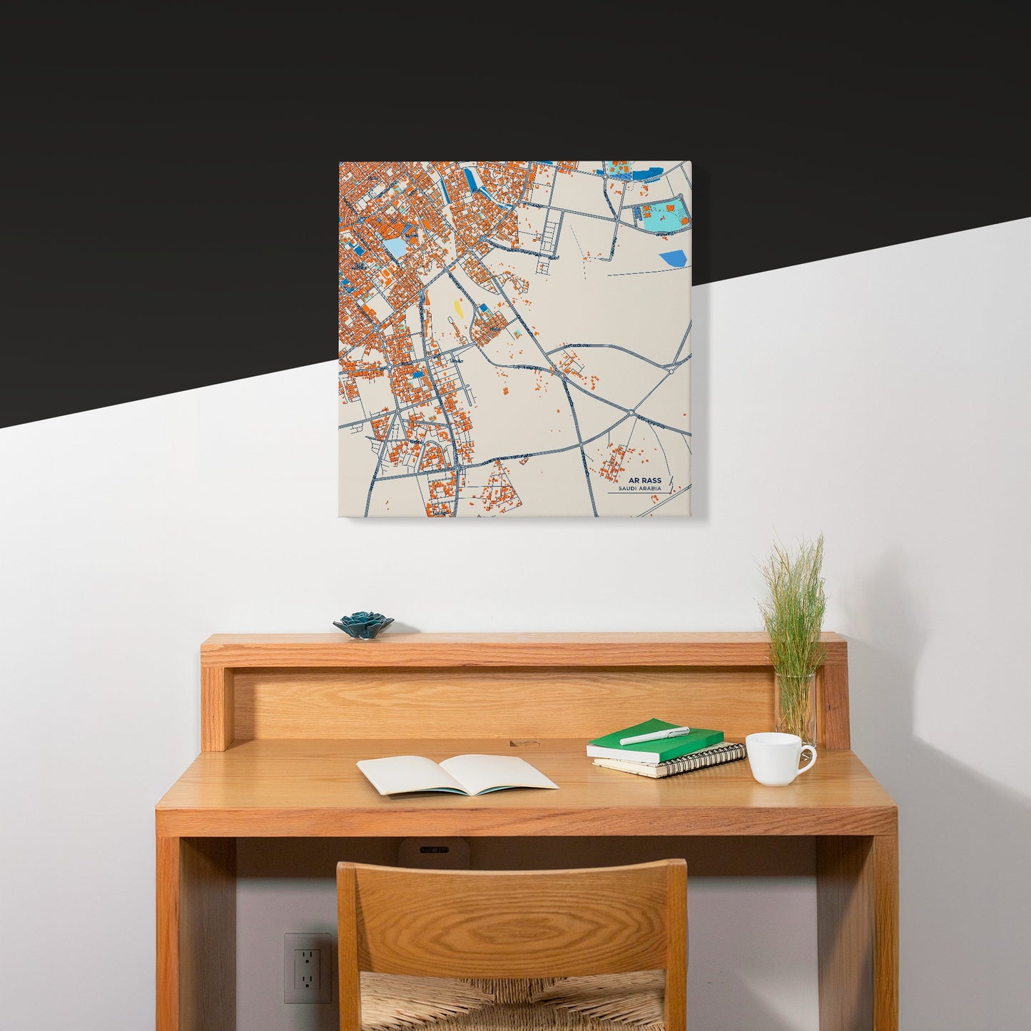 Ar Rass Saudi Arabia Colorful City Map Canvas Print Scene