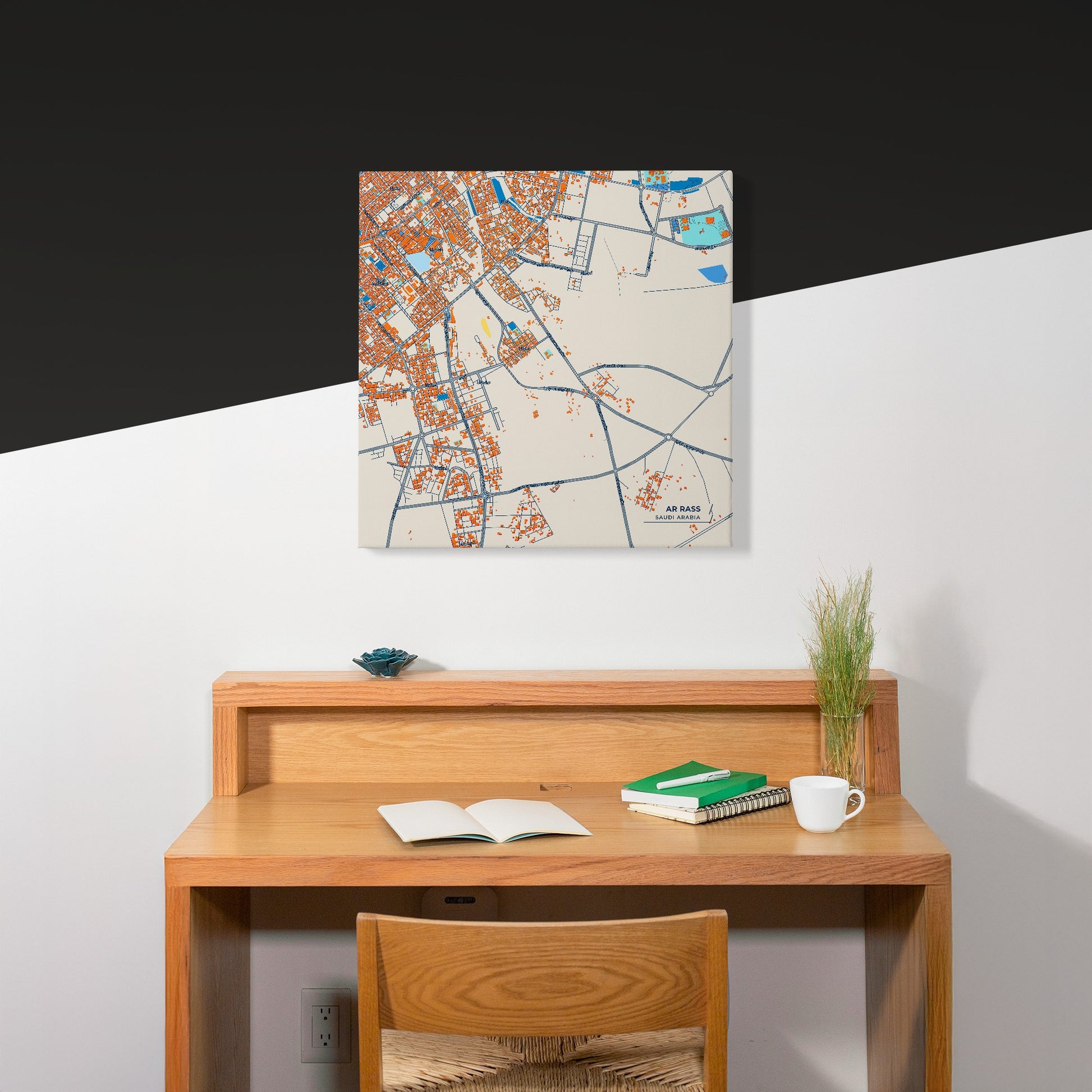 Ar Rass Saudi Arabia Colorful City Map Canvas Print Scene