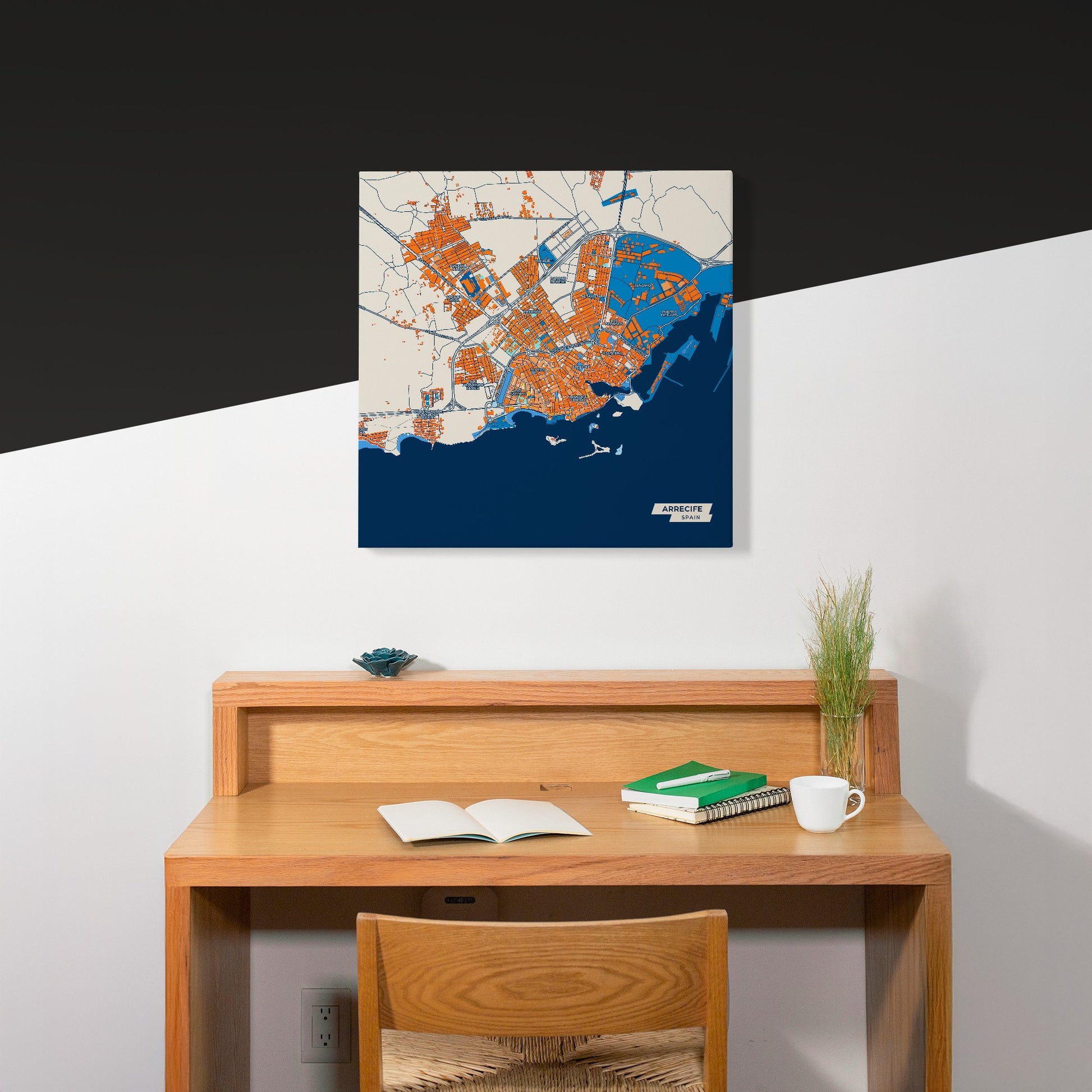 Arrecife Spain Colorful City Map Canvas Print Scene