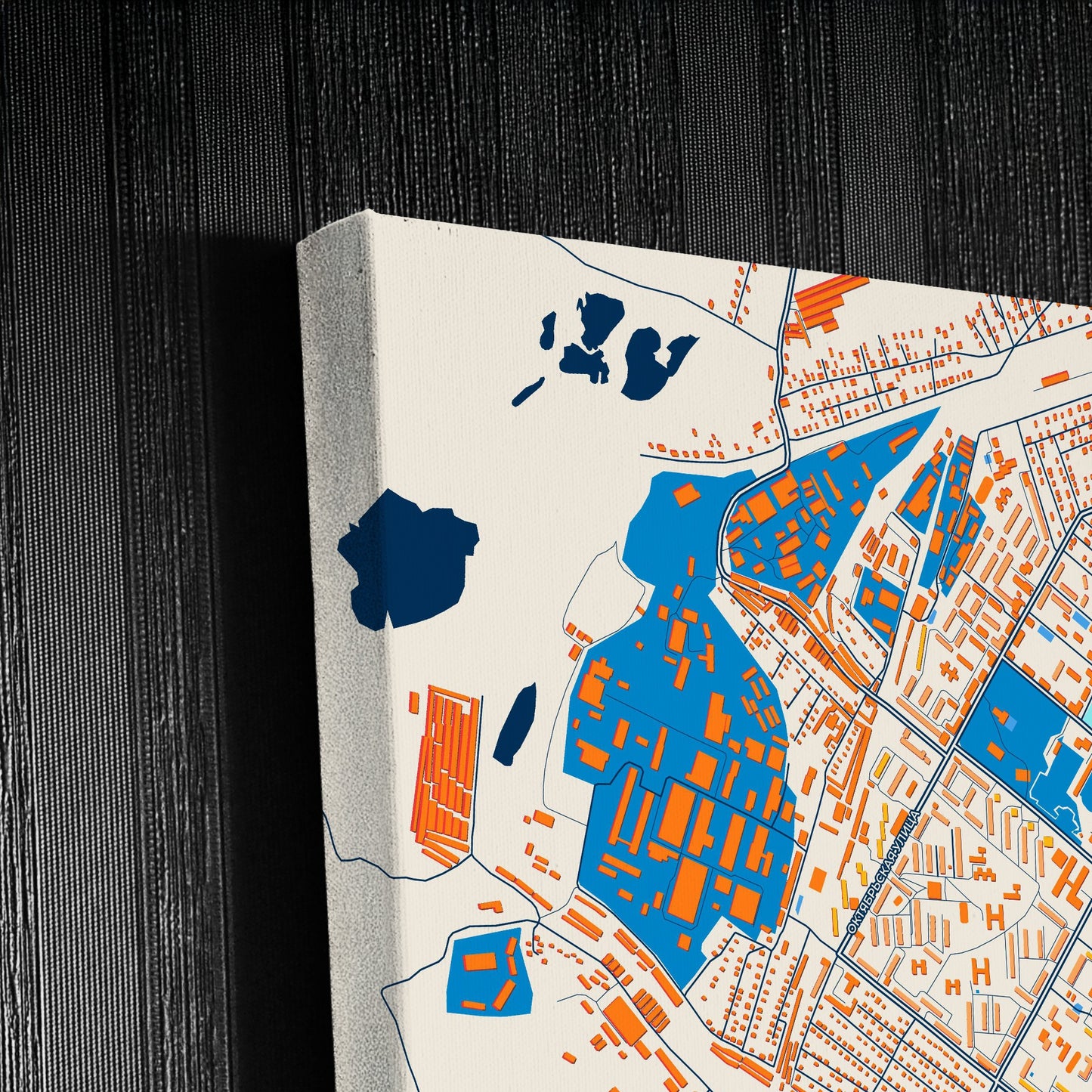 Арсеньев Russia Colorful City Map Canvas Print Detail