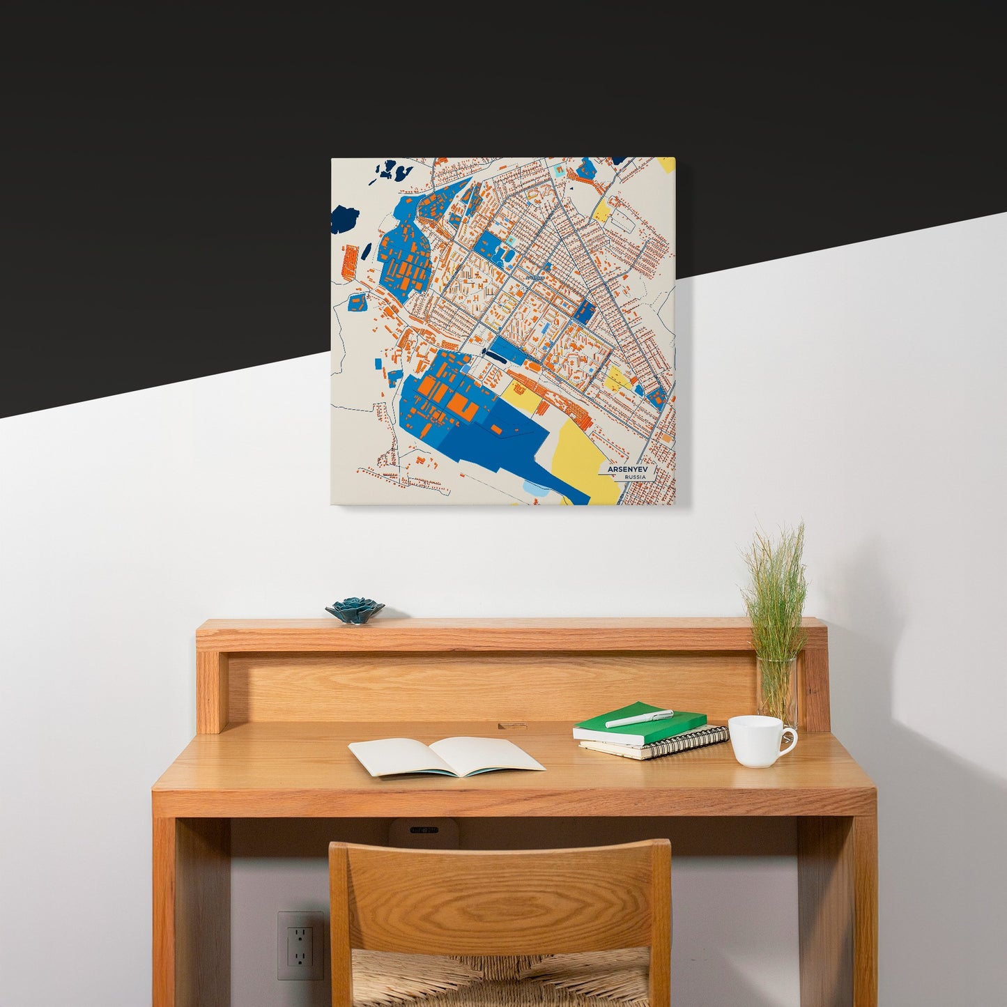 Арсеньев Russia Colorful City Map Canvas Print Scene