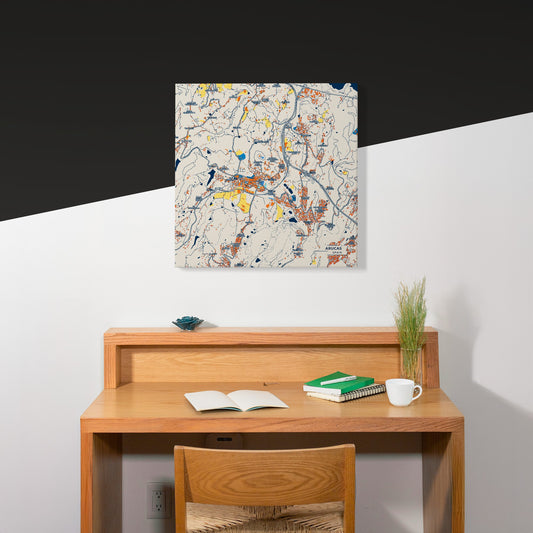 Arucas Spain Colorful City Map Canvas Print Scene