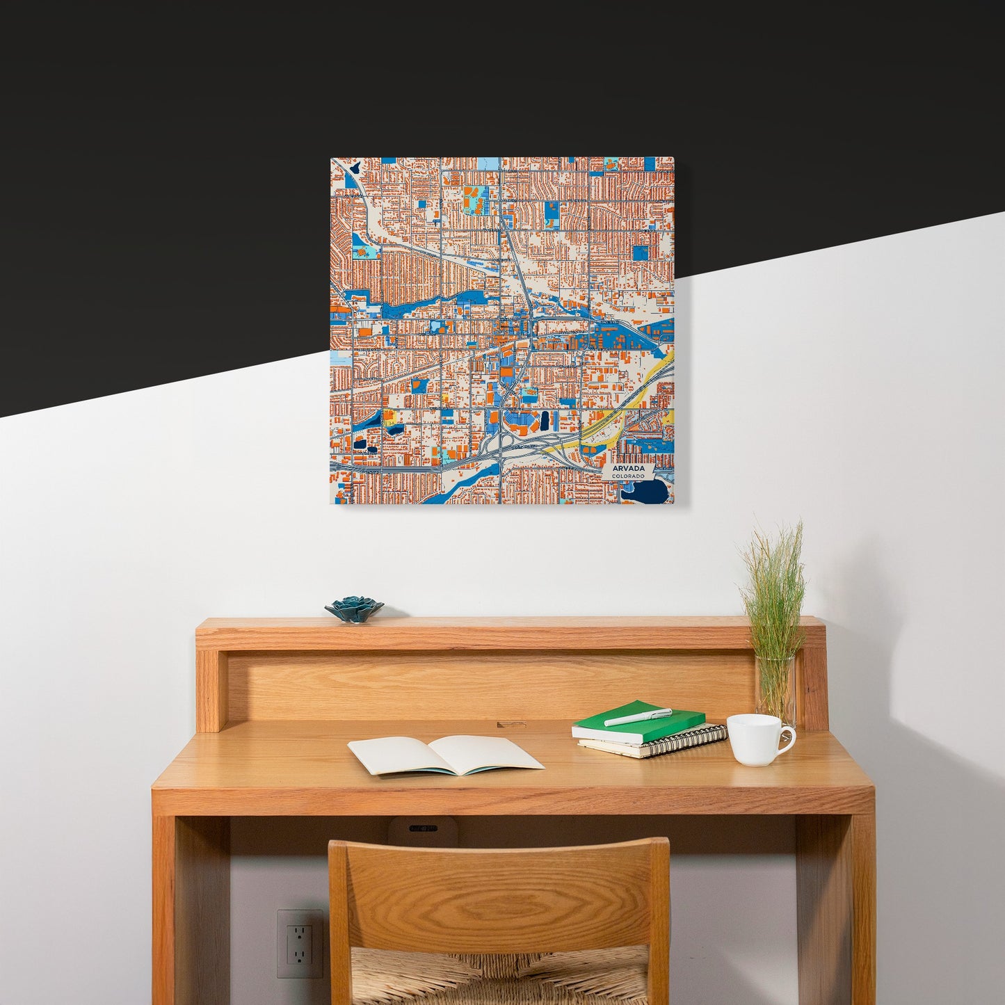 Arvada Colorado Colorful City Map Canvas Print Scene