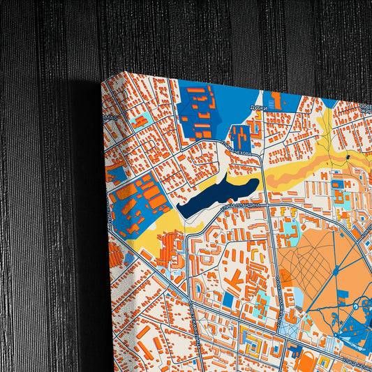 Арзамасский Russia Colorful City Map Canvas Print Detail