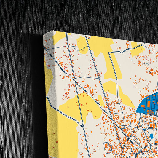 As-Suwayda Syria Colorful City Map Canvas Print Detail