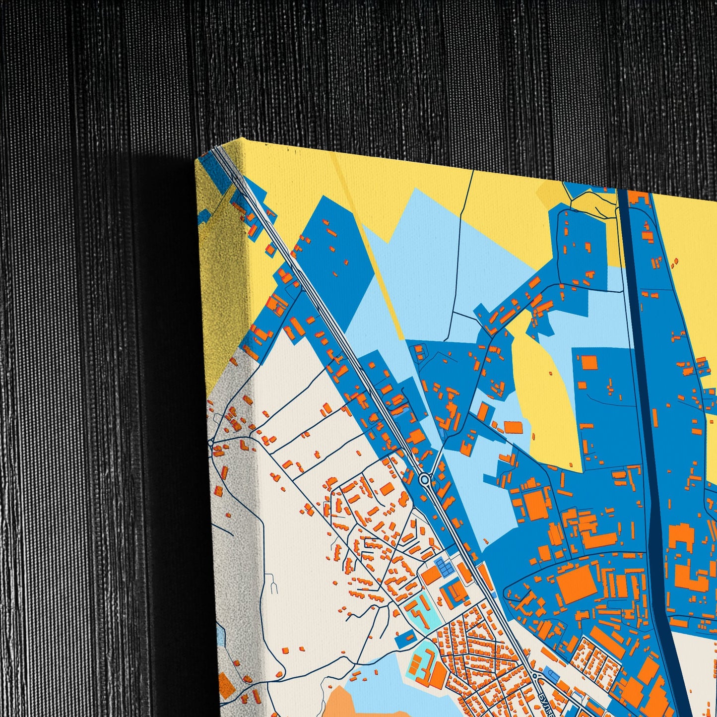 Асеновград Bulgaria Colorful City Map Canvas Print Detail