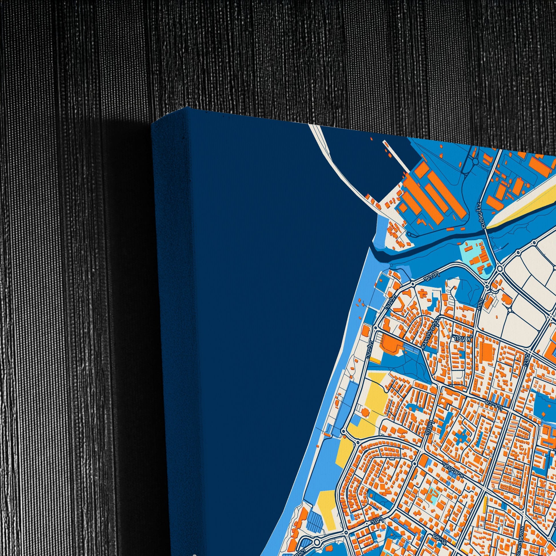 Ashdod Israel Colorful City Map Canvas Print Detail