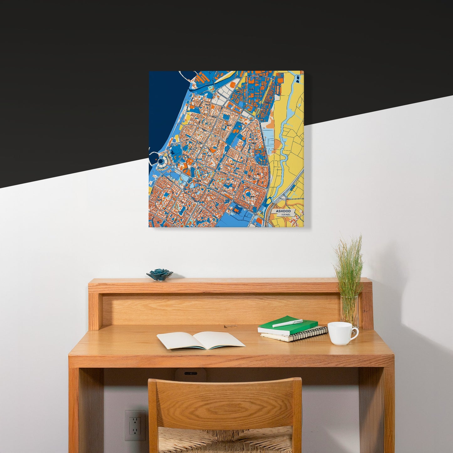 Ashdod Israel Colorful City Map Canvas Print Scene