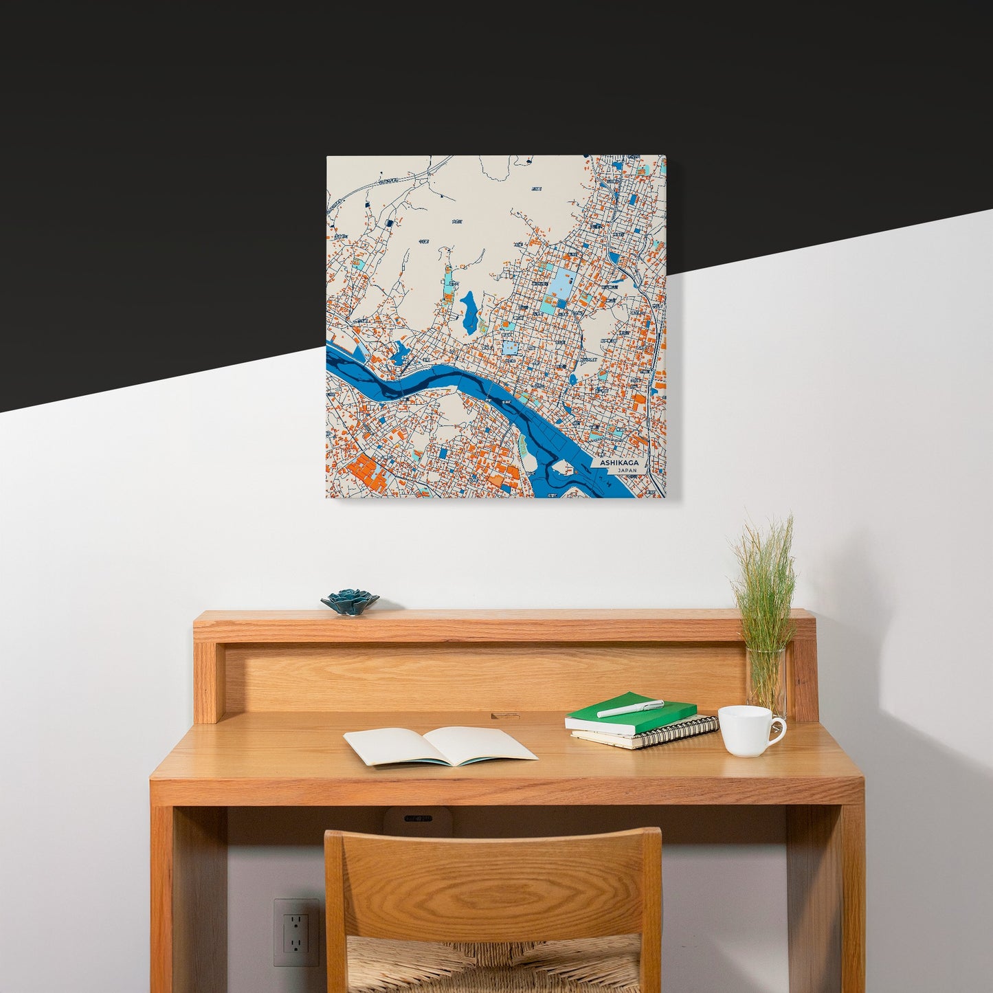 Ashikaga Japan Colorful City Map Canvas Print Scene
