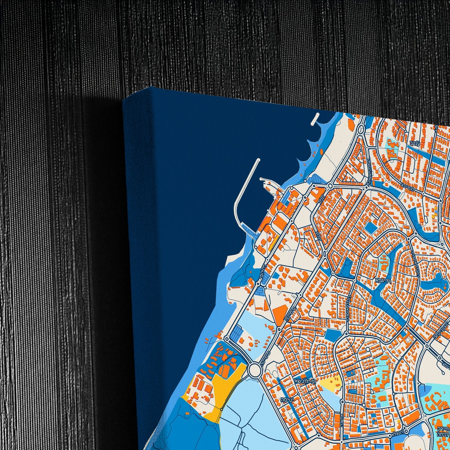Ashkelon Israel Colorful City Map Canvas Print Detail