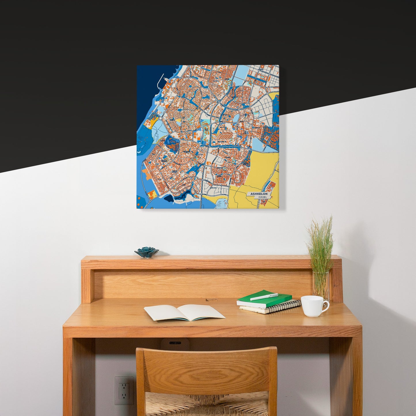 Ashkelon Israel Colorful City Map Canvas Print Scene