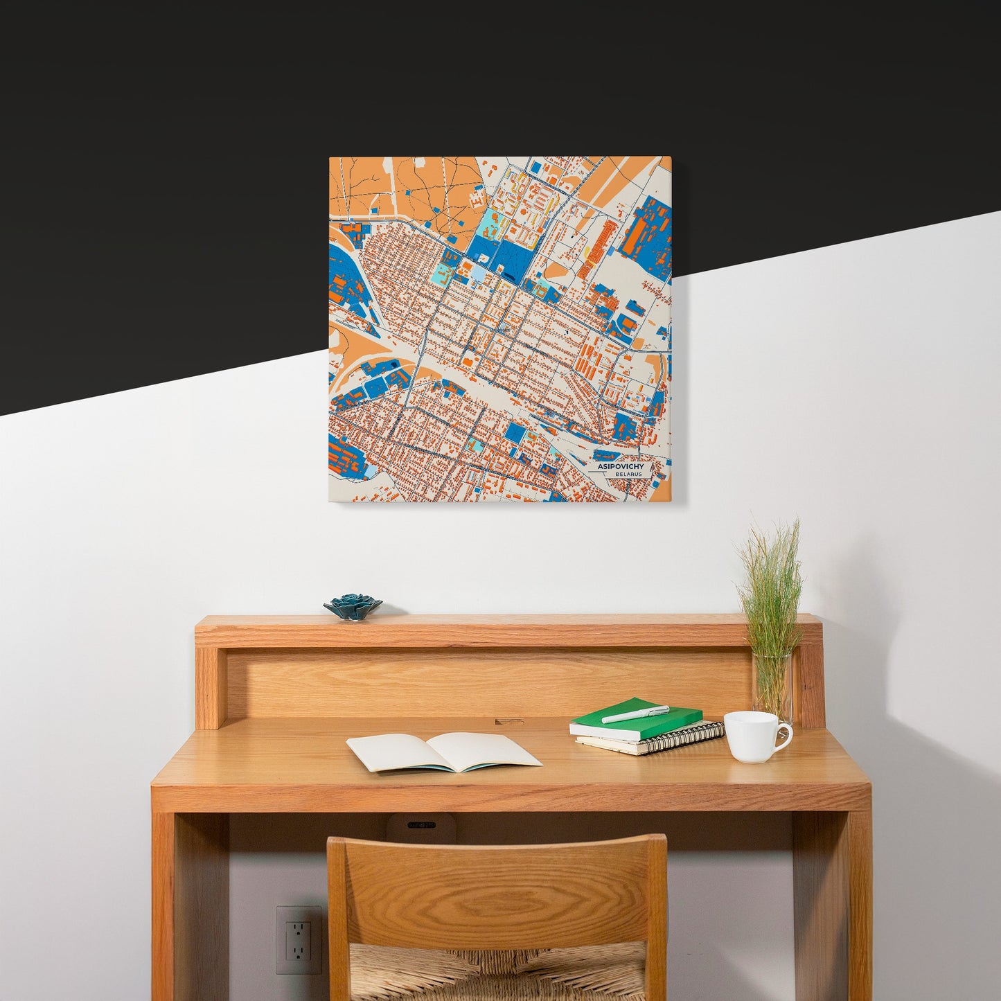 Асіповічы Belarus Colorful City Map Canvas Print Scene