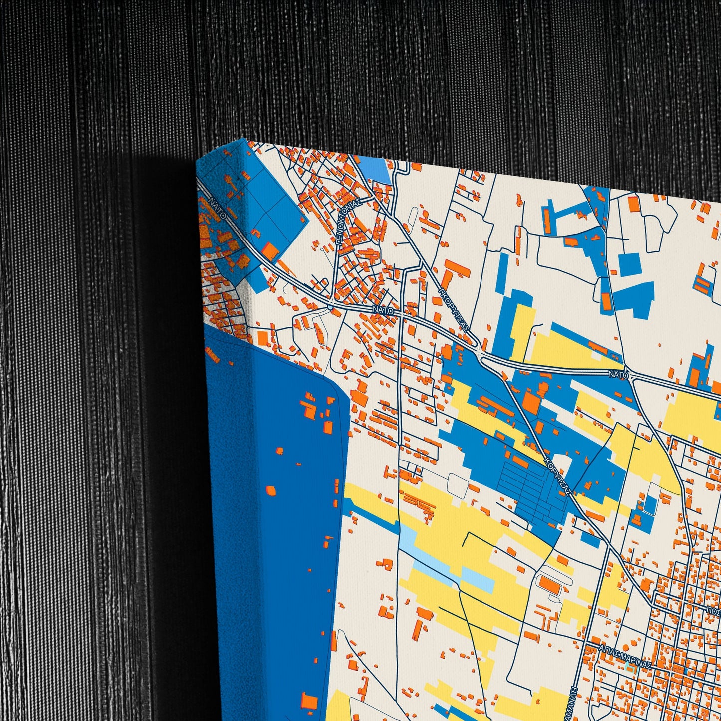 Ασπροπυργος Greece Colorful City Map Canvas Print Detail