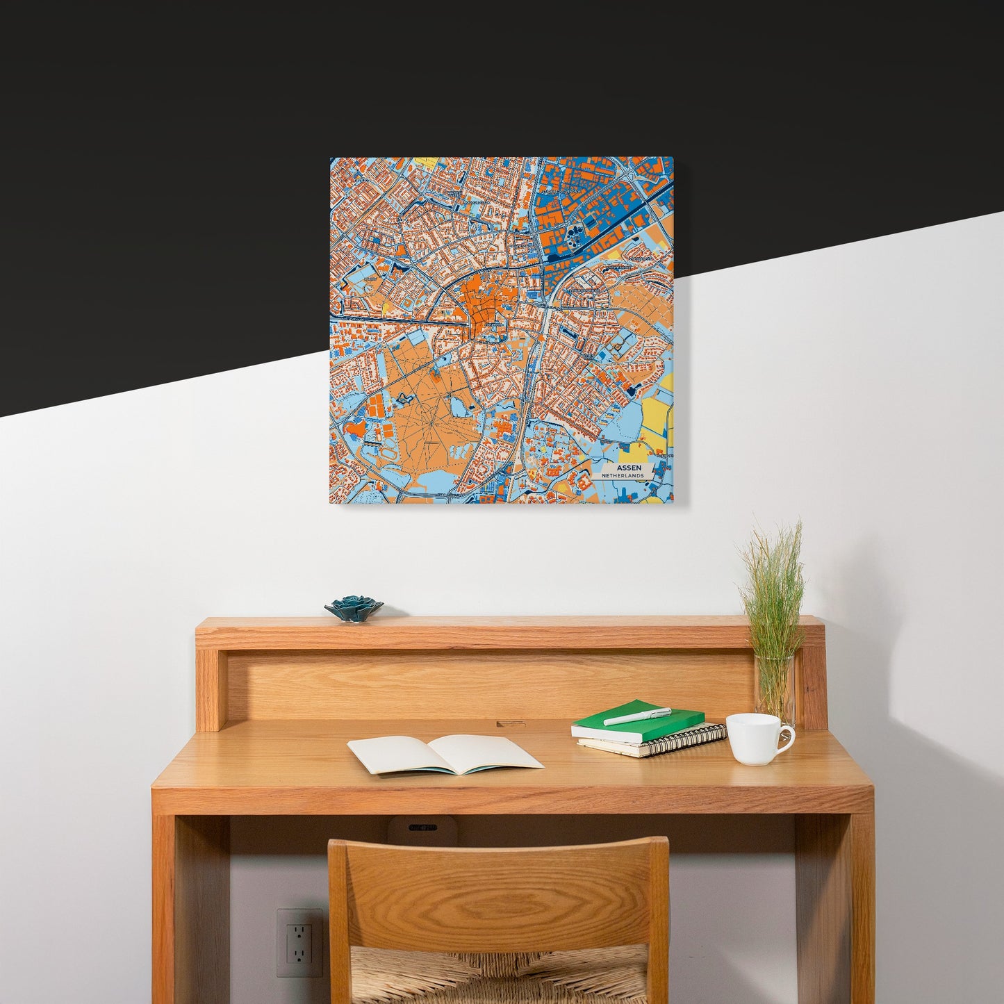 Assen Netherlands Colorful City Map Canvas Print Scene
