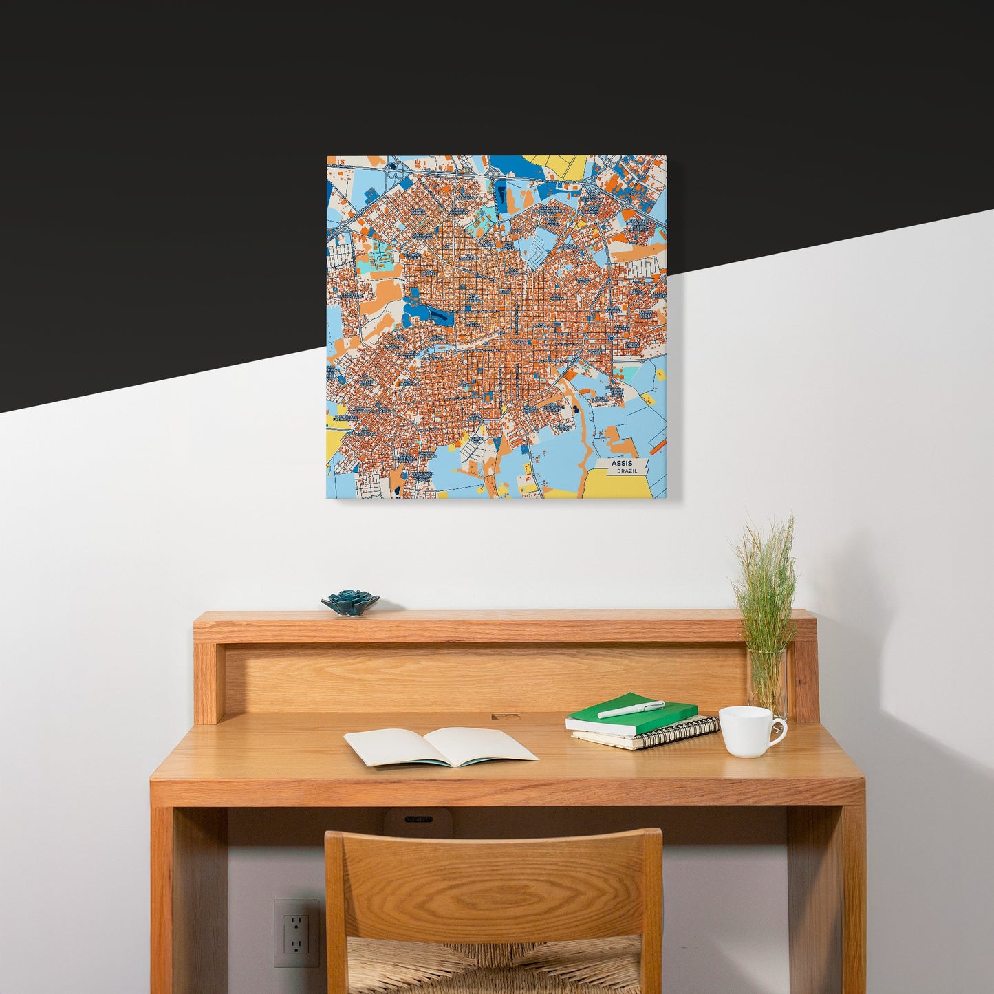 Assis Brazil Colorful City Map Canvas Print Scene