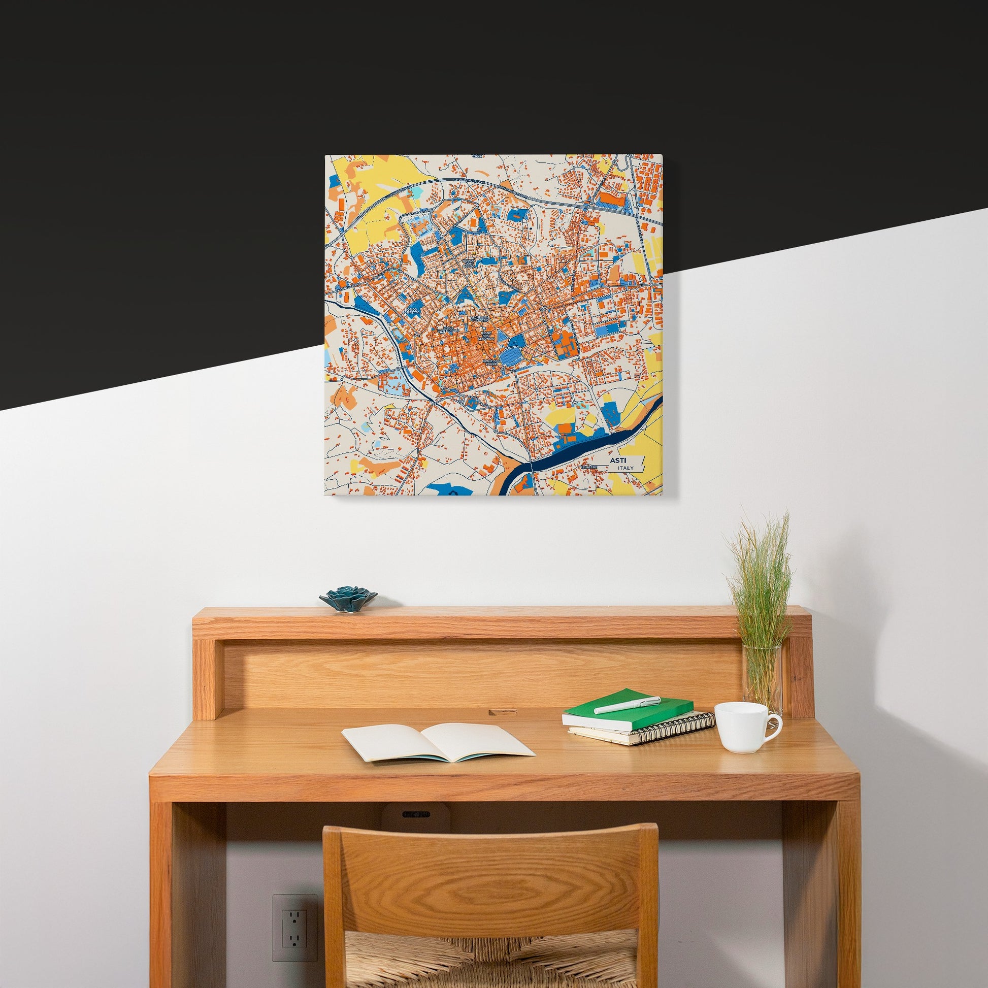 Asti Italy Colorful City Map Canvas Print Scene