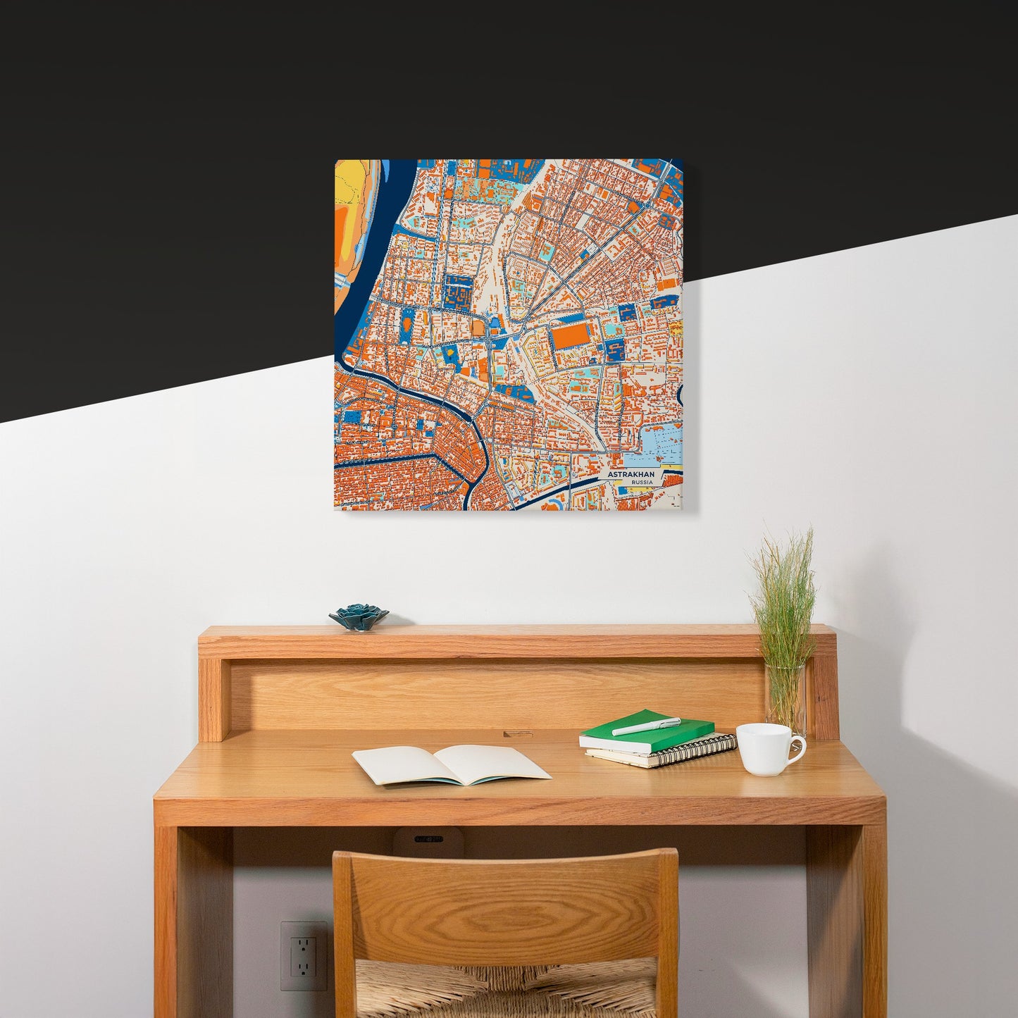 Астрахань Russia Colorful City Map Canvas Print Scene