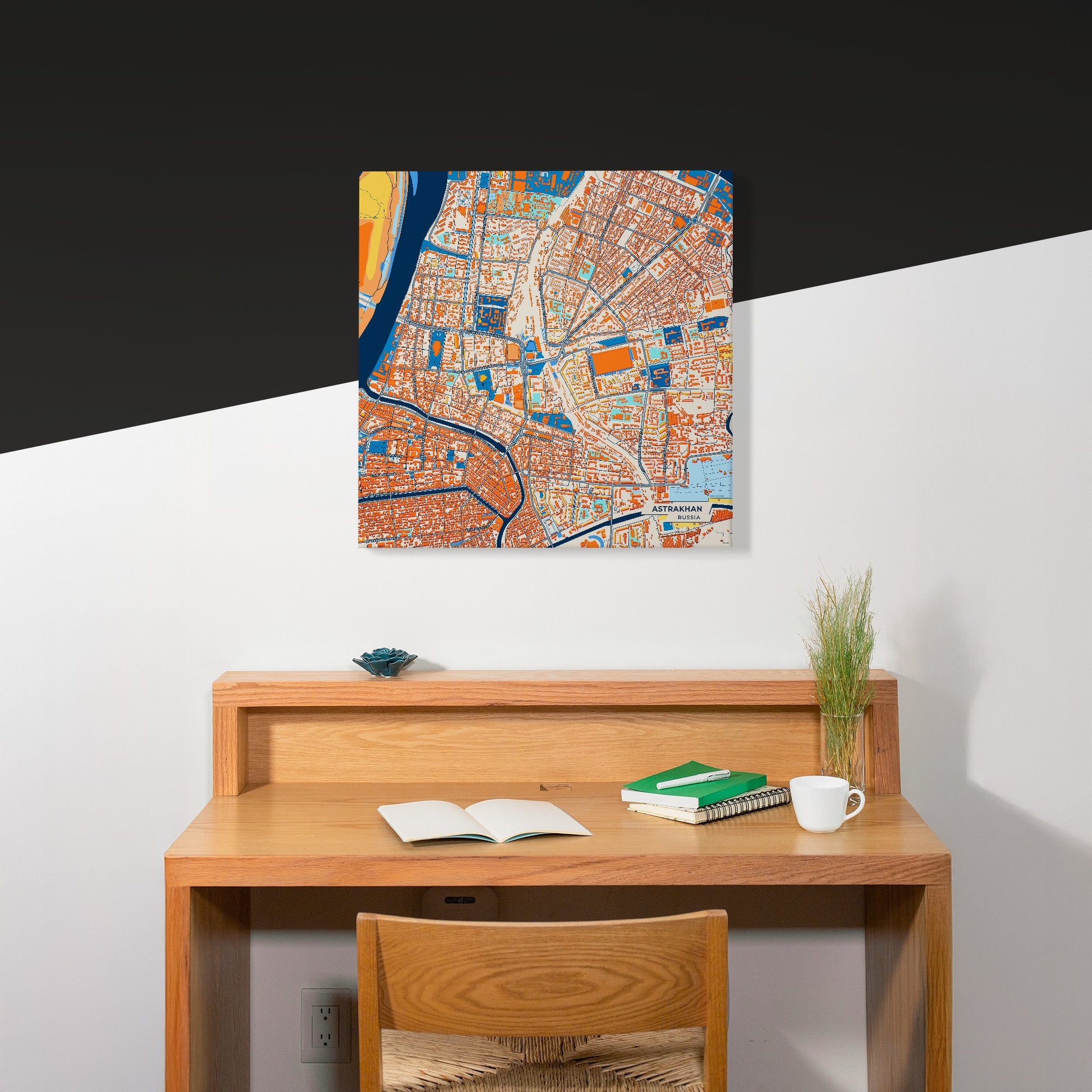 Астрахань Russia Colorful City Map Canvas Print Scene