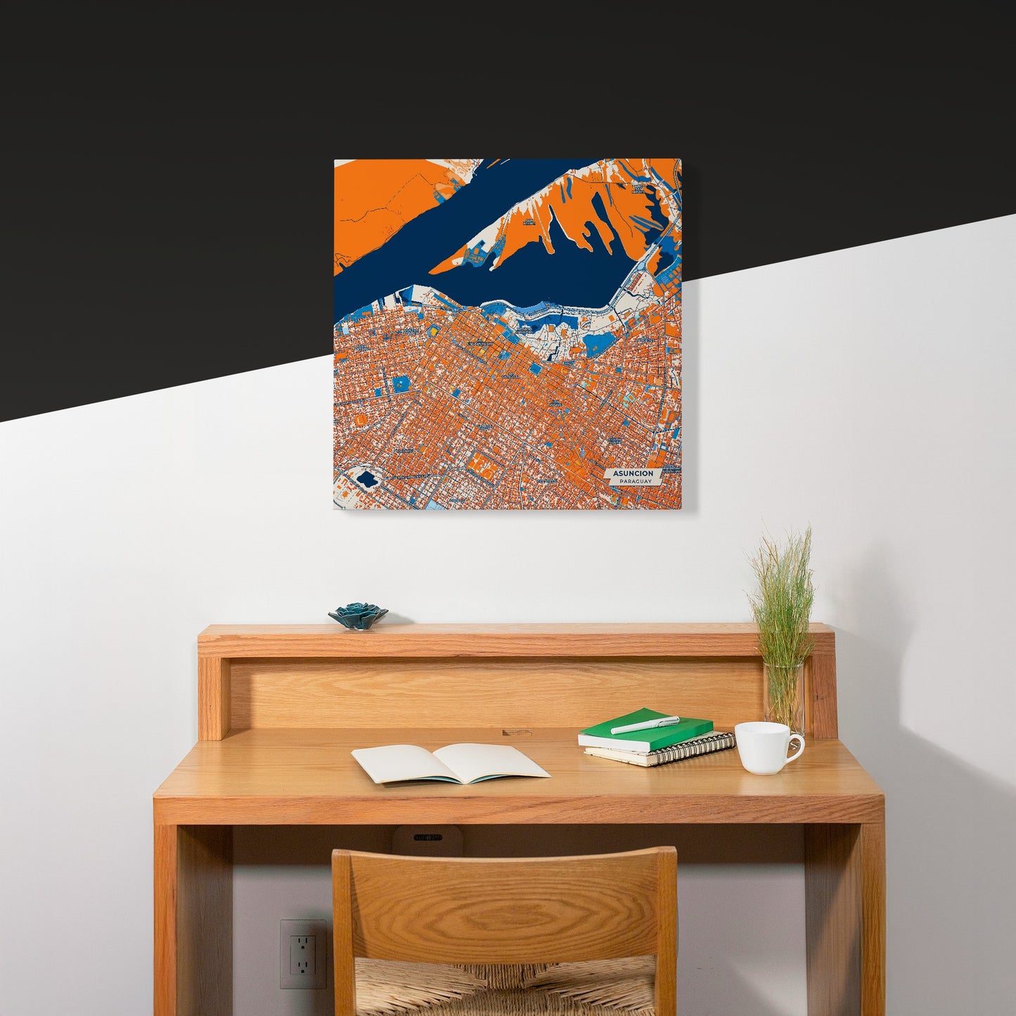 Asuncion Paraguay Colorful City Map Canvas Print Scene
