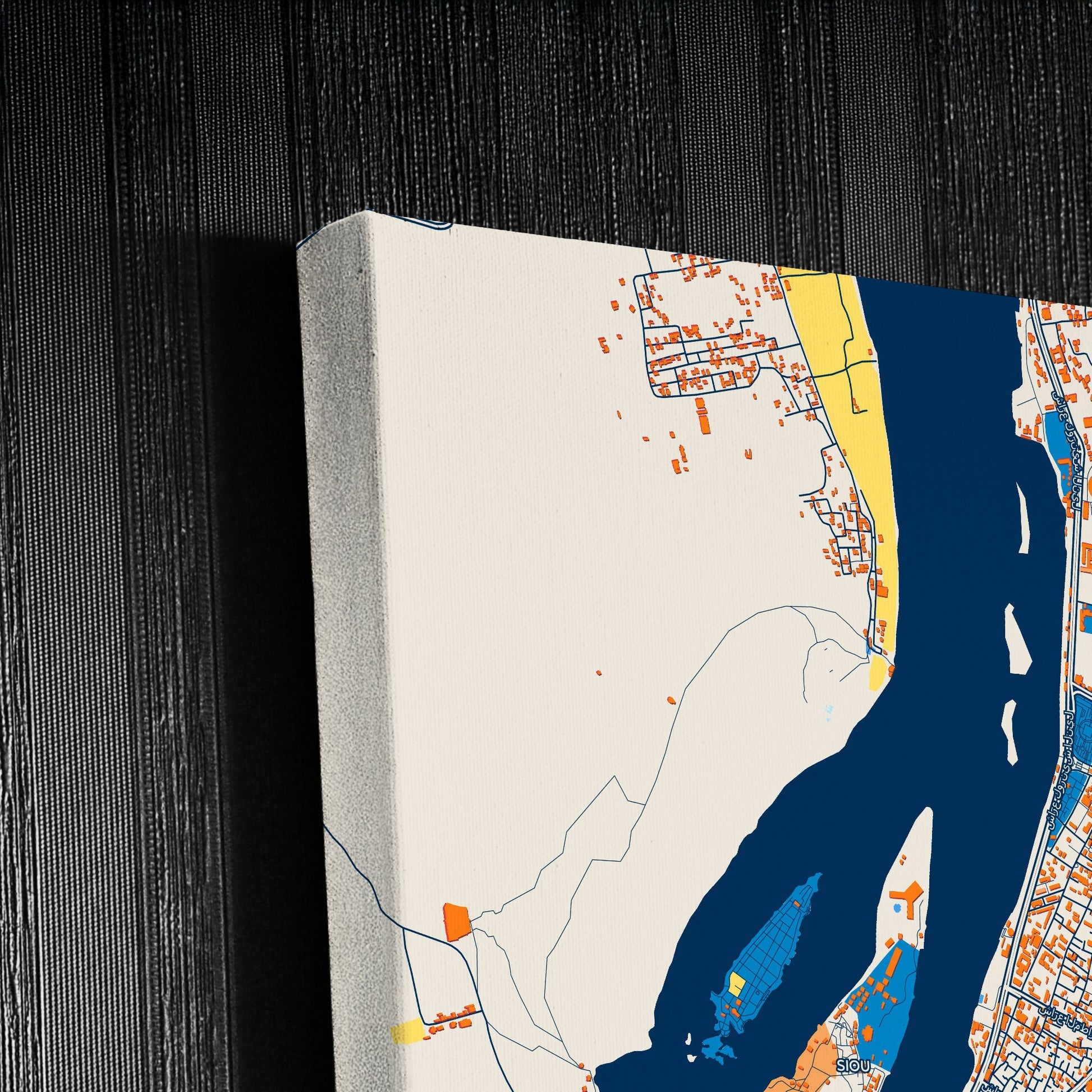 Aswan Egypt Colorful City Map Canvas Print Detail