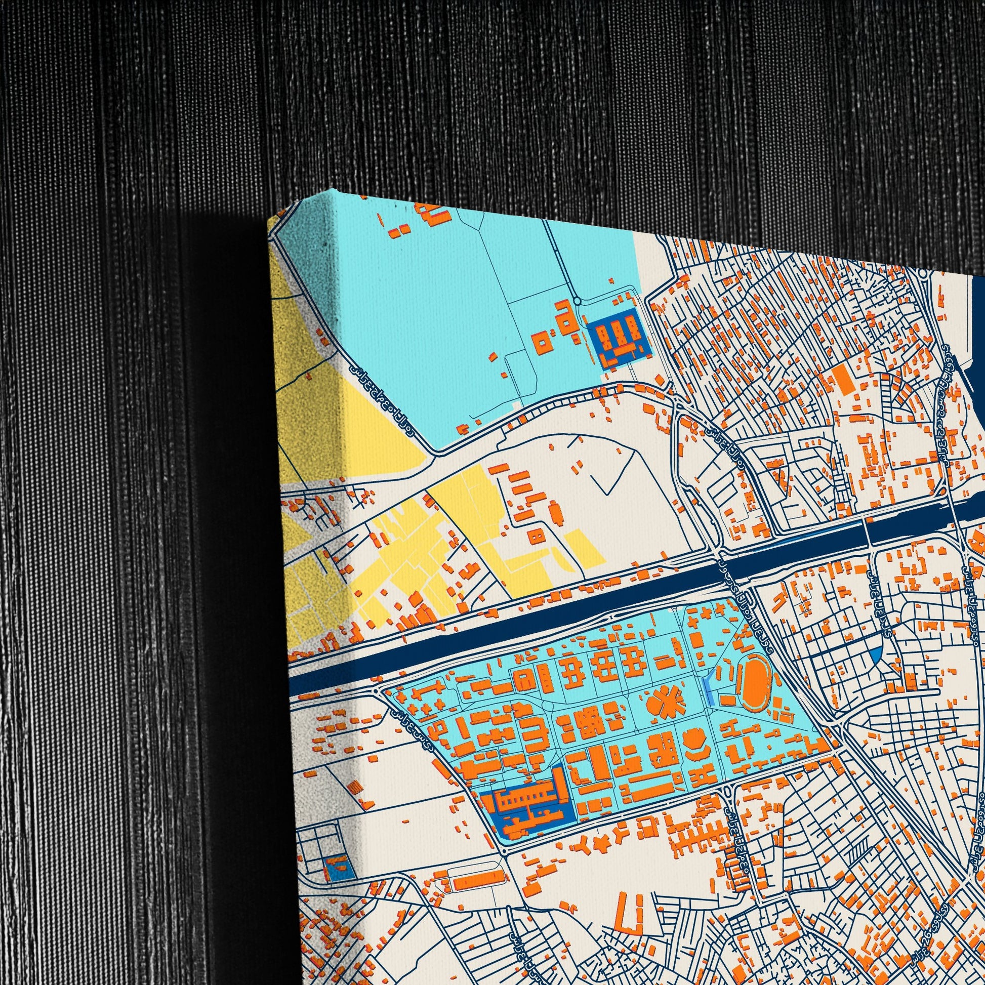 Asyut Egypt Colorful City Map Canvas Print Detail