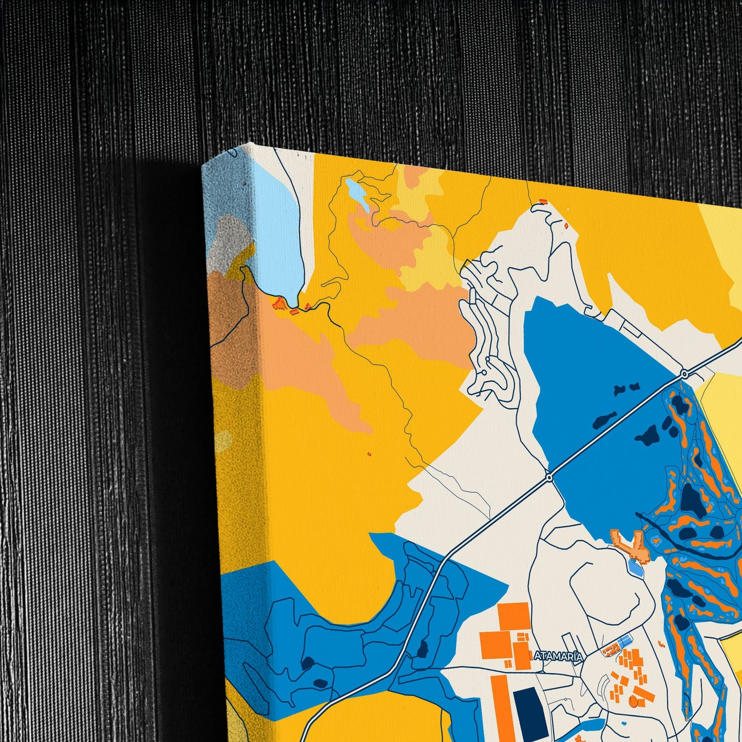 Atamaría Spain Colorful City Map Canvas Print Detail