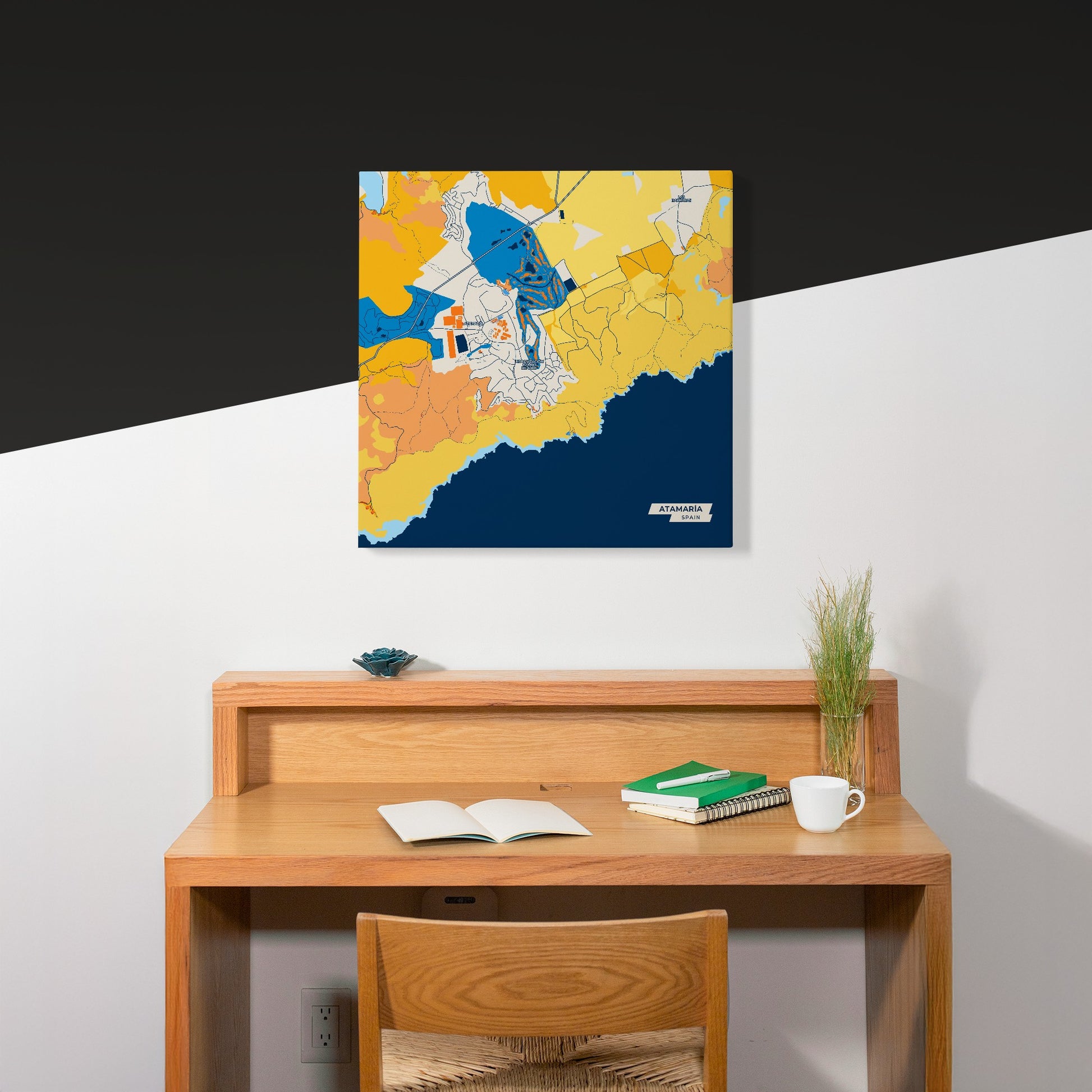 Atamaría Spain Colorful City Map Canvas Print Scene