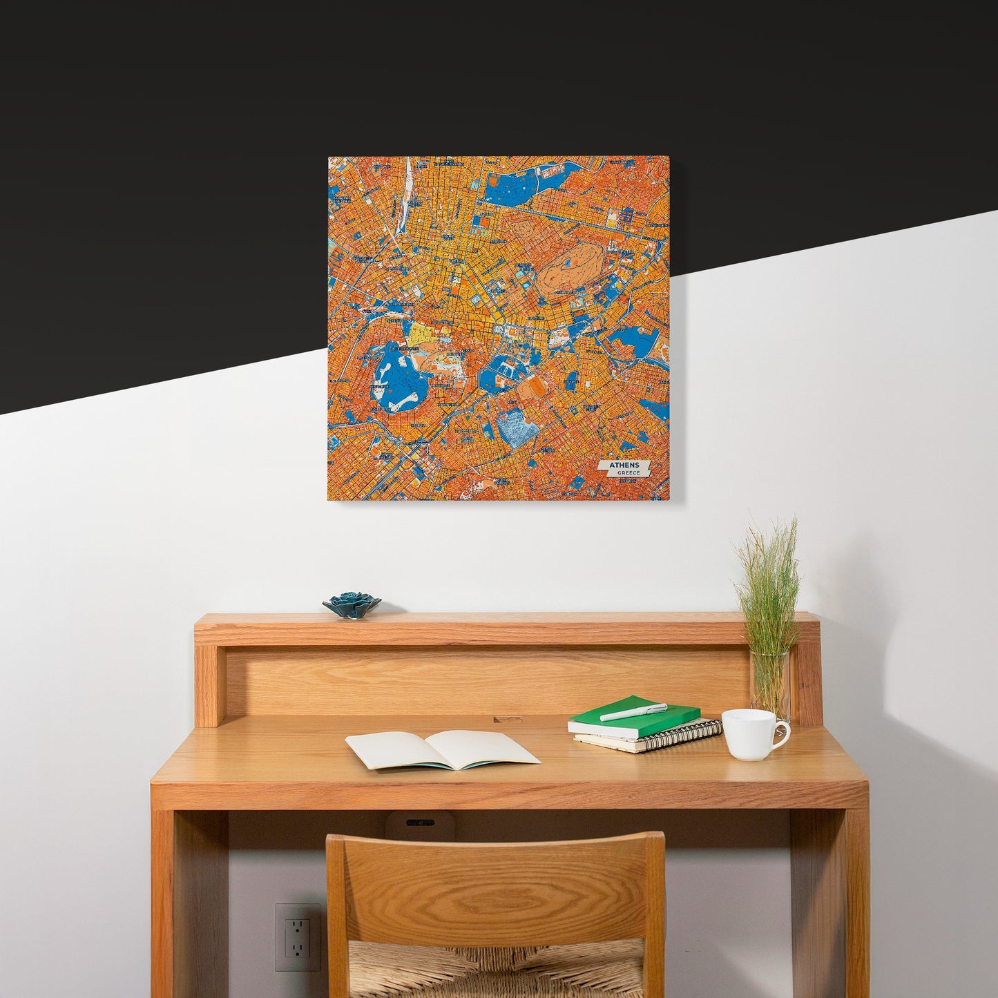 Αθηνα Greece Colorful City Map Canvas Print Scene