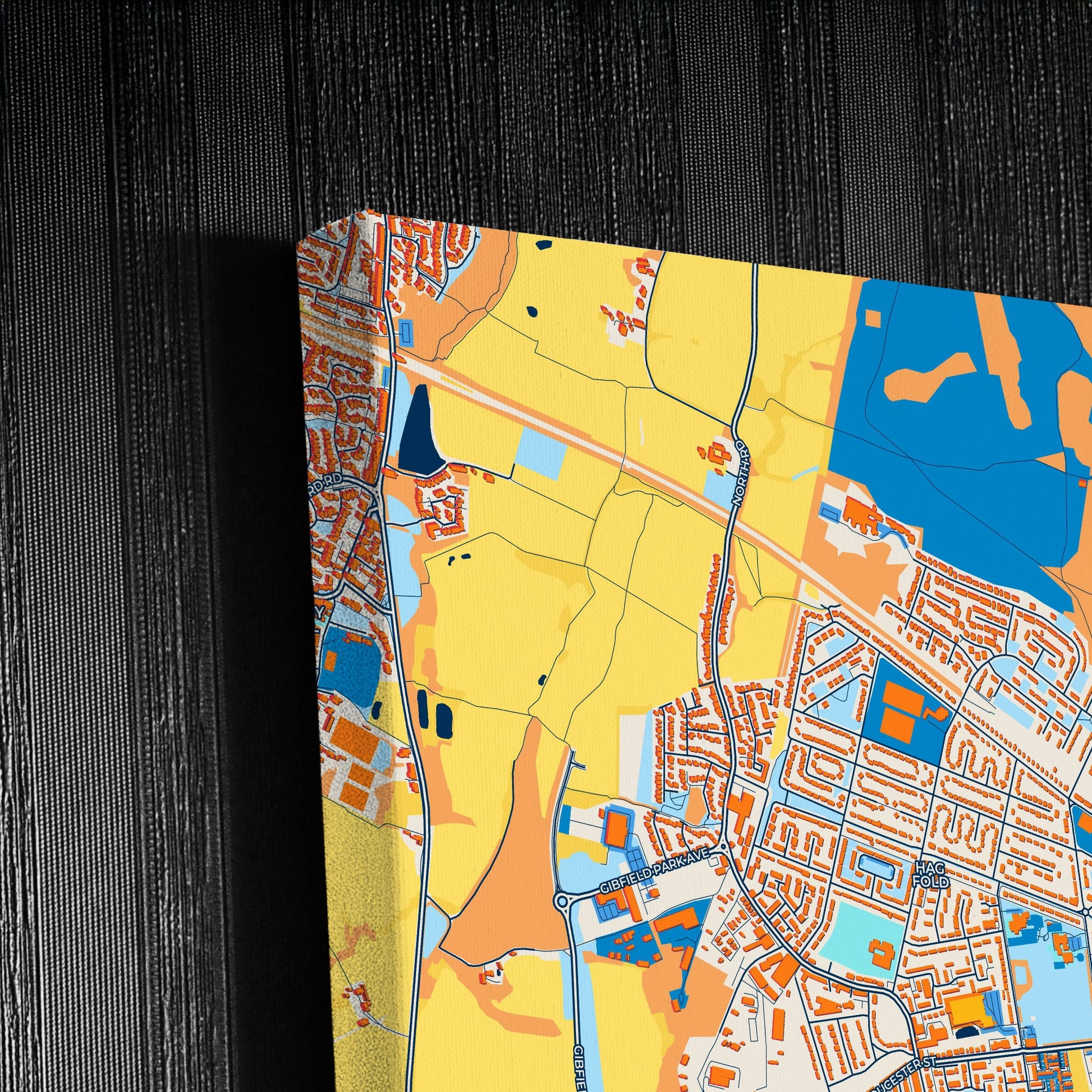 Atherton England Colorful City Map Canvas Print Detail