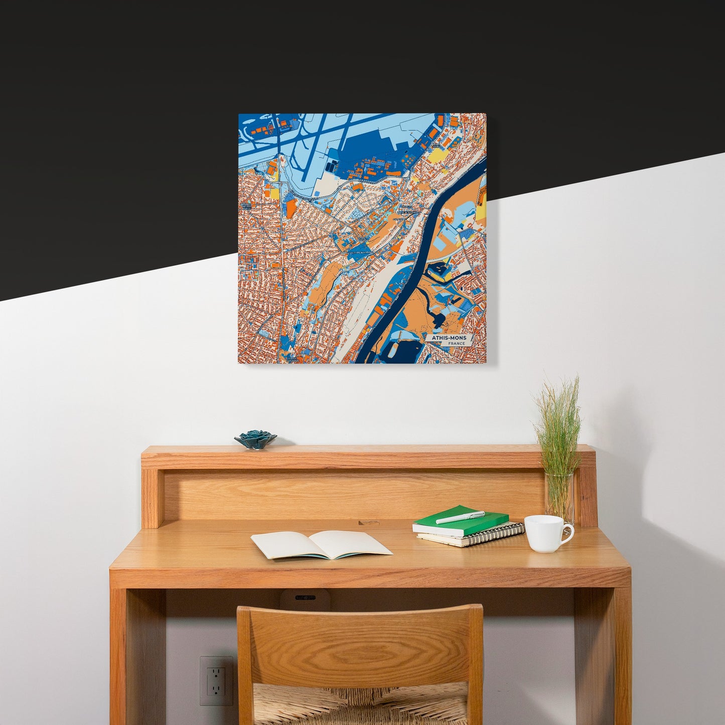 Athis-Mons France Colorful City Map Canvas Print Scene