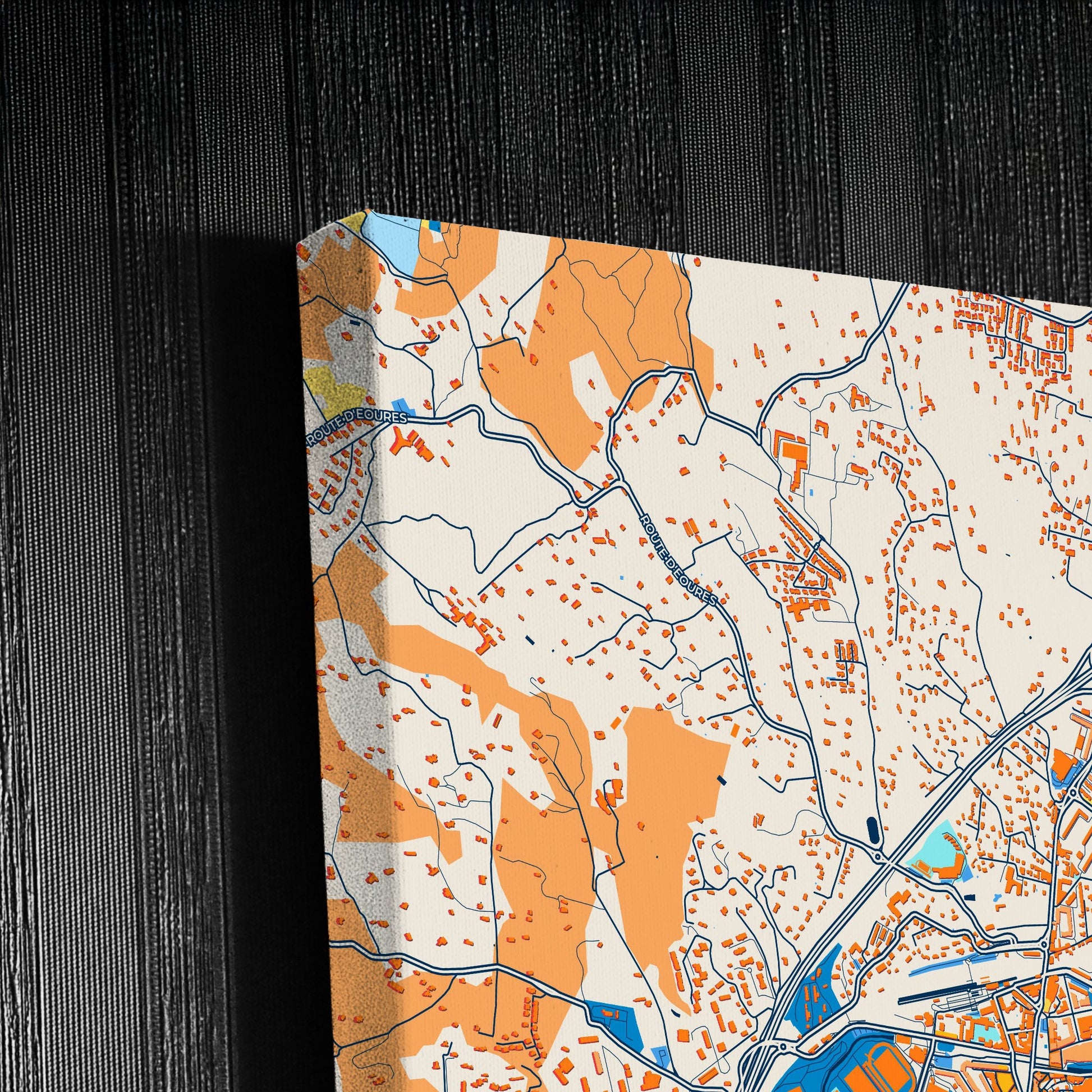 Aubagne France Colorful City Map Canvas Print Detail