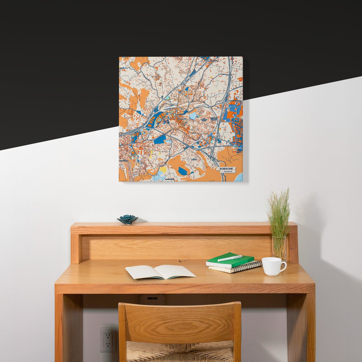 Aubagne France Colorful City Map Canvas Print Scene