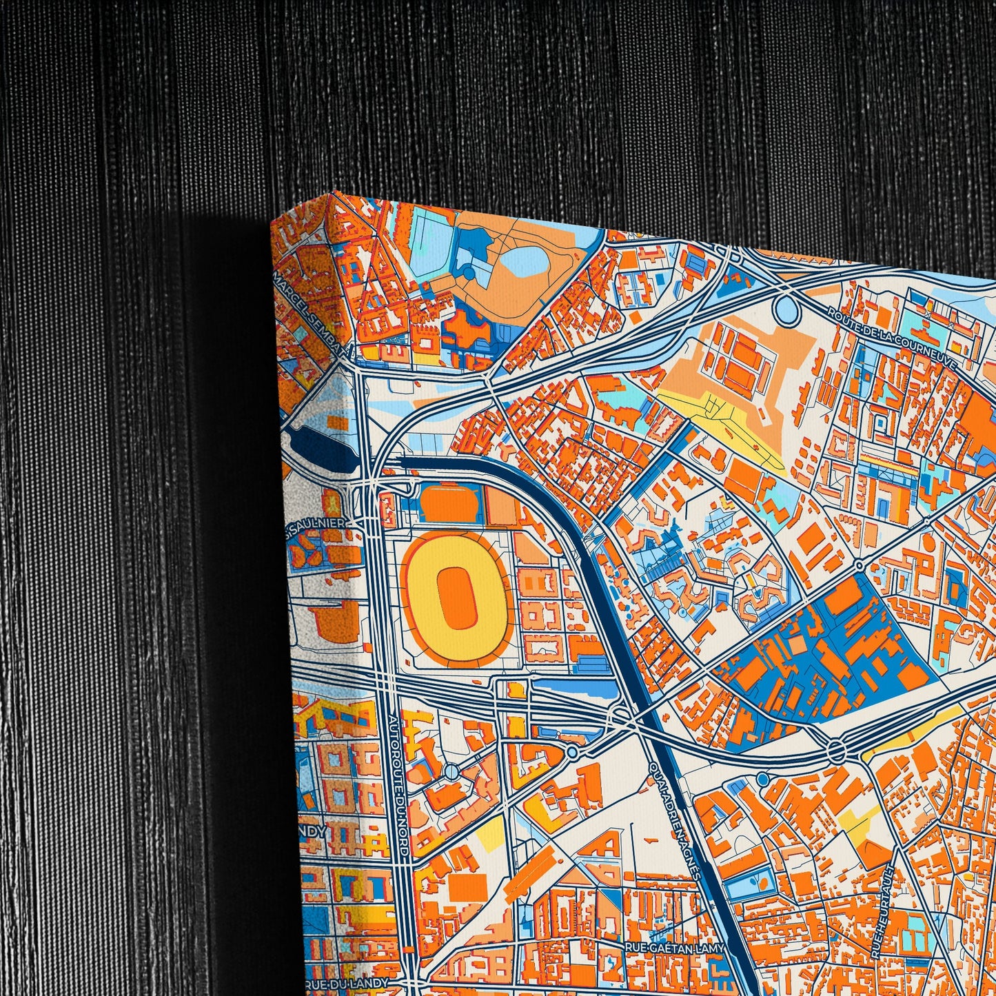 Aubervilliers France Colorful City Map Canvas Print Detail