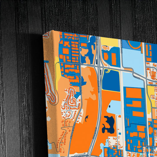 Auburn Washington Colorful City Map Canvas Print Detail